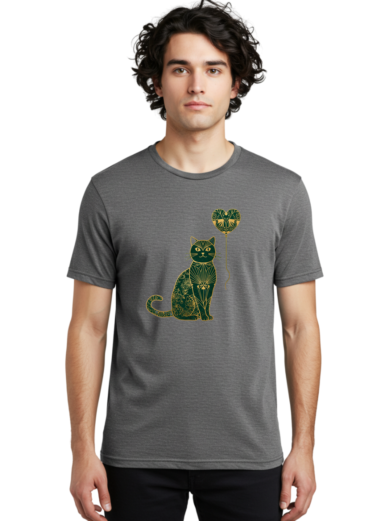 Cat-With-Heart-Shaped-Balloon-1 Men'S Graphic Tee, 100% Cotton, Comfortable Casual Summer Wear, Machine Washable, Vintage Camera, Old Camera, Antique Camera, Black Camera, Classic Photography, Photography Equipment, Nostalgic Device, Bah716 21