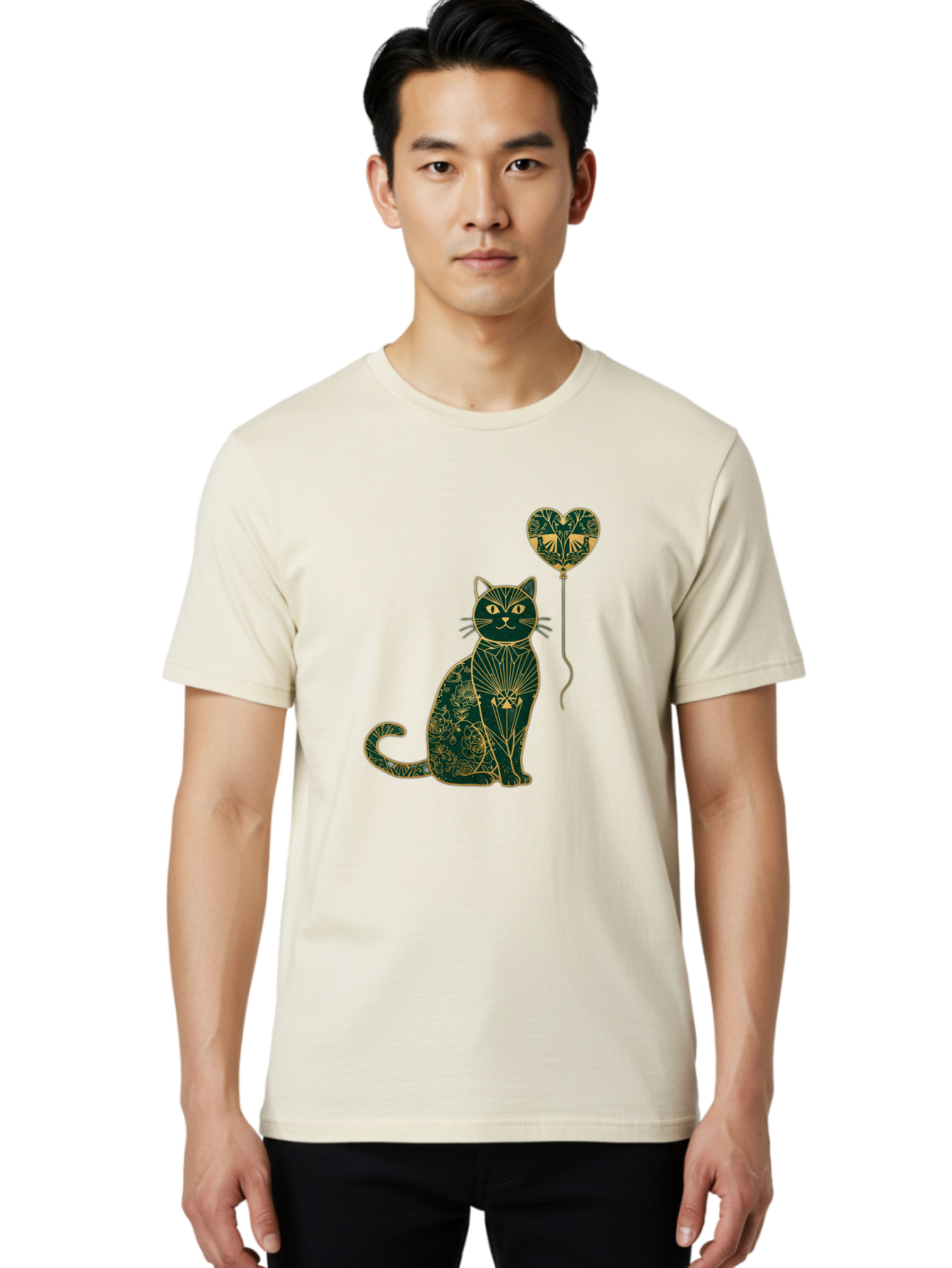 Cat-With-Heart-Shaped-Balloon-1 Men'S Graphic Tee, 100% Cotton, Comfortable Casual Summer Wear, Machine Washable, Vintage Camera, Old Camera, Antique Camera, Black Camera, Classic Photography, Photography Equipment, Nostalgic Device, Bah716 26