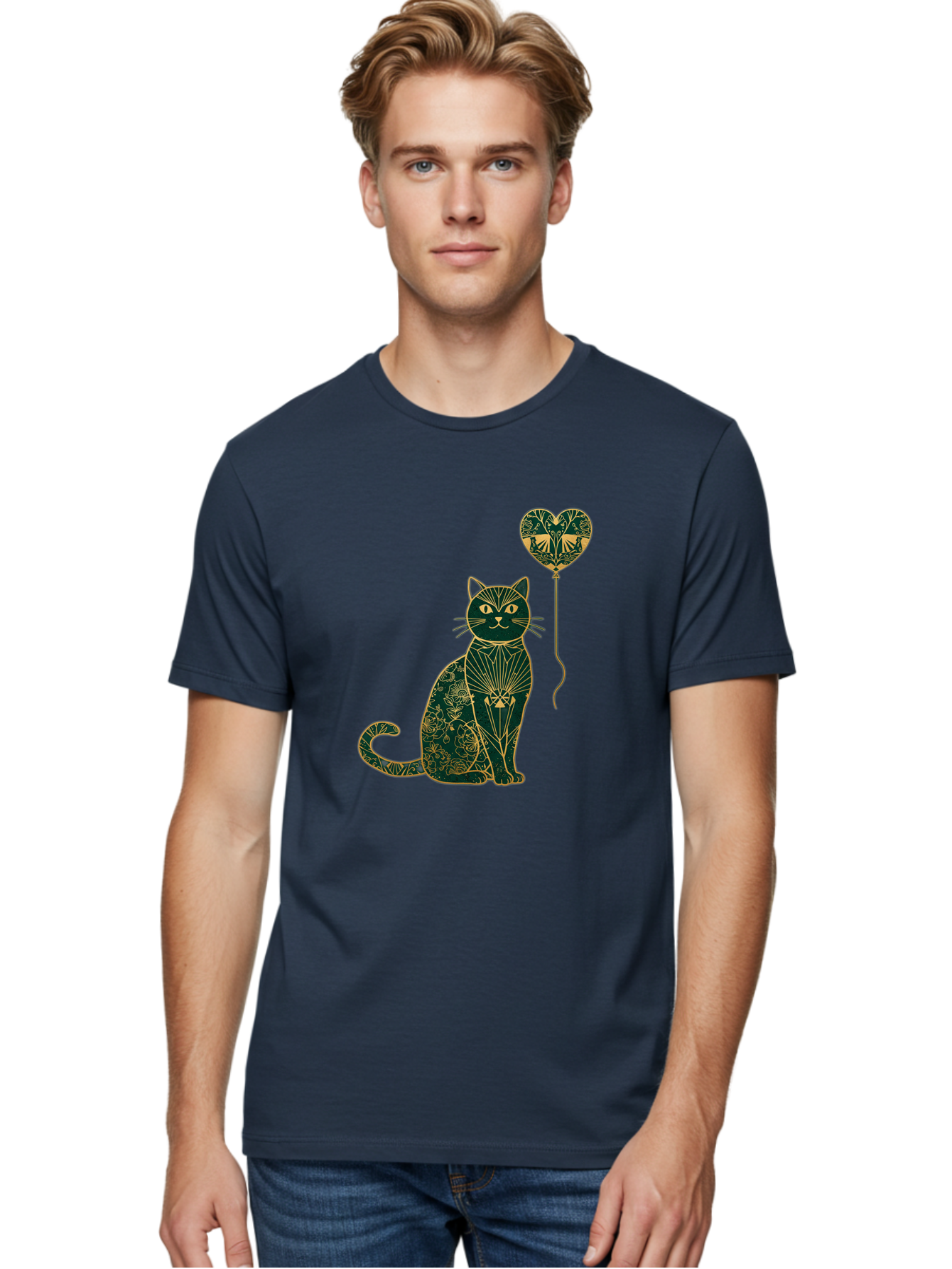 Cat-With-Heart-Shaped-Balloon-1 Men'S Graphic Tee, 100% Cotton, Comfortable Casual Summer Wear, Machine Washable, Vintage Camera, Old Camera, Antique Camera, Black Camera, Classic Photography, Photography Equipment, Nostalgic Device, Bah716 16