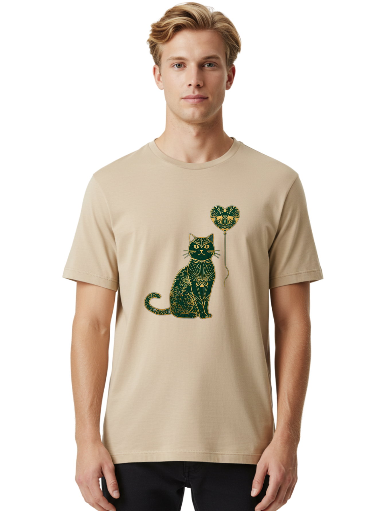 Cat-With-Heart-Shaped-Balloon-1 Men'S Graphic Tee, 100% Cotton, Comfortable Casual Summer Wear, Machine Washable, Vintage Camera, Old Camera, Antique Camera, Black Camera, Classic Photography, Photography Equipment, Nostalgic Device, Bah716 23