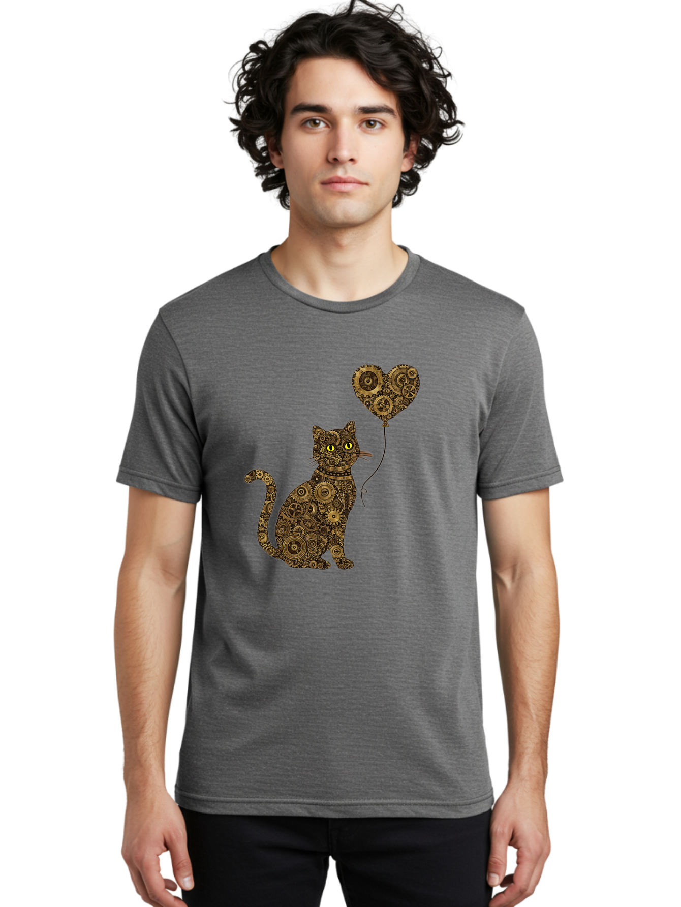 Cat-With-Heart-Shaped-Balloon Men'S Graphic Tee, 100% Cotton, Comfortable Casual Summer Wear, Machine Washable, Vintage Camera, Old Camera, Antique Camera, Black Camera, Classic Photography, Photography Equipment, Nostalgic Device, Bah717 19