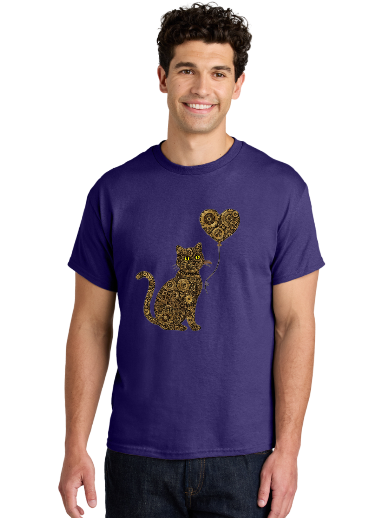 Cat-With-Heart-Shaped-Balloon Men'S Graphic Tee, 100% Cotton, Comfortable Casual Summer Wear, Machine Washable, Vintage Camera, Old Camera, Antique Camera, Black Camera, Classic Photography, Photography Equipment, Nostalgic Device, Bah717 22