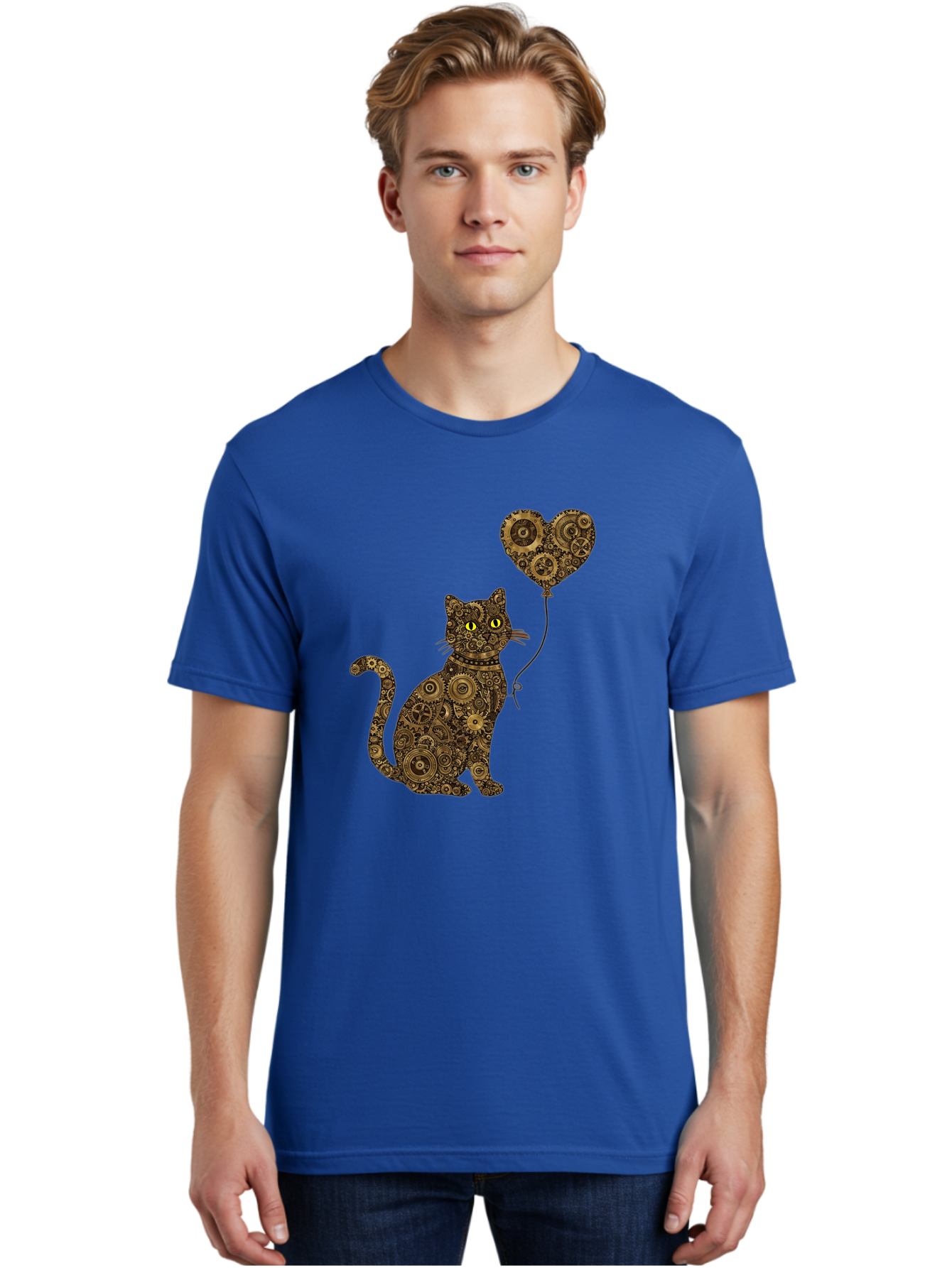 Cat-With-Heart-Shaped-Balloon Men'S Graphic Tee, 100% Cotton, Comfortable Casual Summer Wear, Machine Washable, Vintage Camera, Old Camera, Antique Camera, Black Camera, Classic Photography, Photography Equipment, Nostalgic Device, Bah717 21