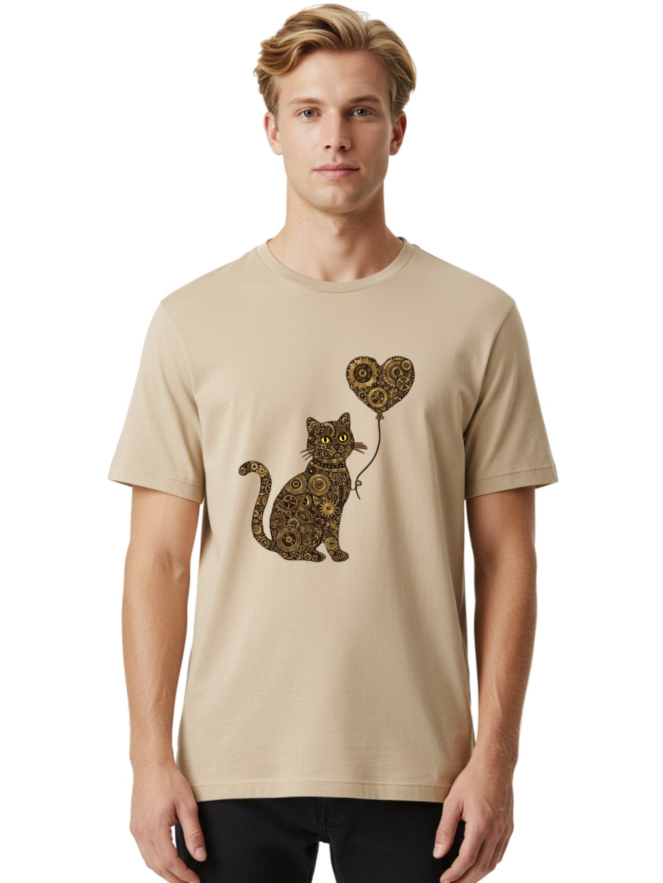 Cat-With-Heart-Shaped-Balloon Men'S Graphic Tee, 100% Cotton, Comfortable Casual Summer Wear, Machine Washable, Vintage Camera, Old Camera, Antique Camera, Black Camera, Classic Photography, Photography Equipment, Nostalgic Device, Bah717 29