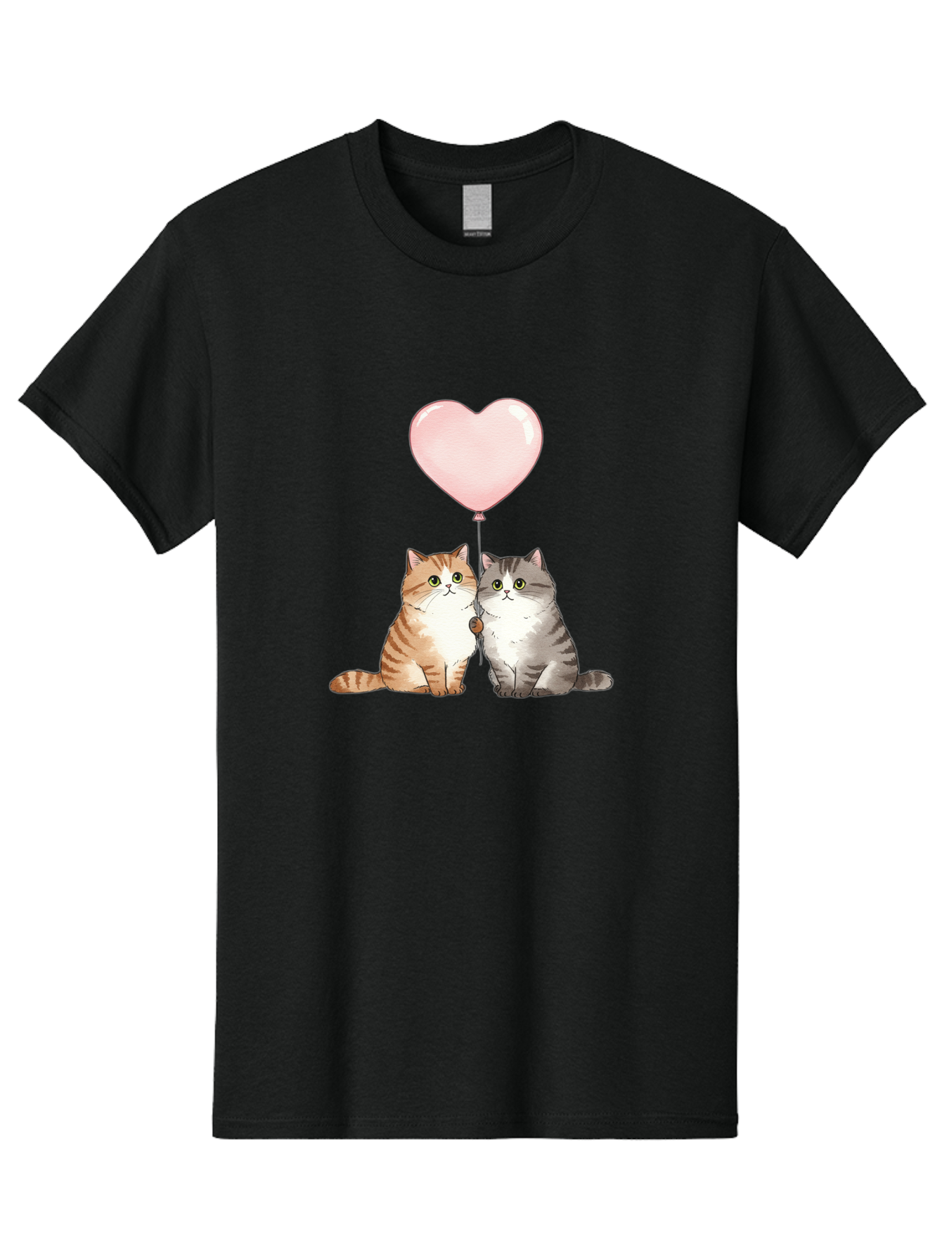 Cats-With-Heart-Balloon-2 Men'S Graphic Tee, 100% Cotton, Comfortable Casual Summer Wear, Machine Washable, Vintage Camera, Old Camera, Antique Camera, Black Camera, Classic Photography, Photography Equipment, Nostalgic Device, Film Camera, Bah723