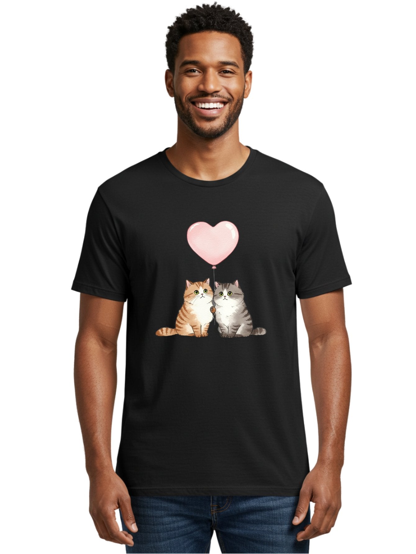 Cats-With-Heart-Balloon-2 Men'S Graphic Tee, 100% Cotton, Comfortable Casual Summer Wear, Machine Washable, Vintage Camera, Old Camera, Antique Camera, Black Camera, Classic Photography, Photography Equipment, Nostalgic Device, Film Camera, Bah723 29