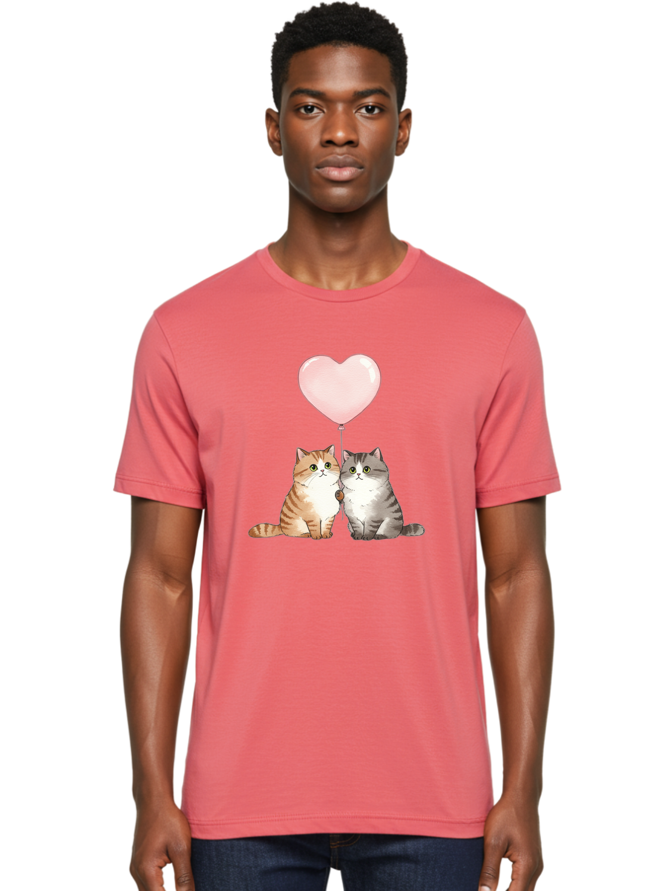 Cats-With-Heart-Balloon-2 Men'S Graphic Tee, 100% Cotton, Comfortable Casual Summer Wear, Machine Washable, Vintage Camera, Old Camera, Antique Camera, Black Camera, Classic Photography, Photography Equipment, Nostalgic Device, Film Camera, Bah723 19