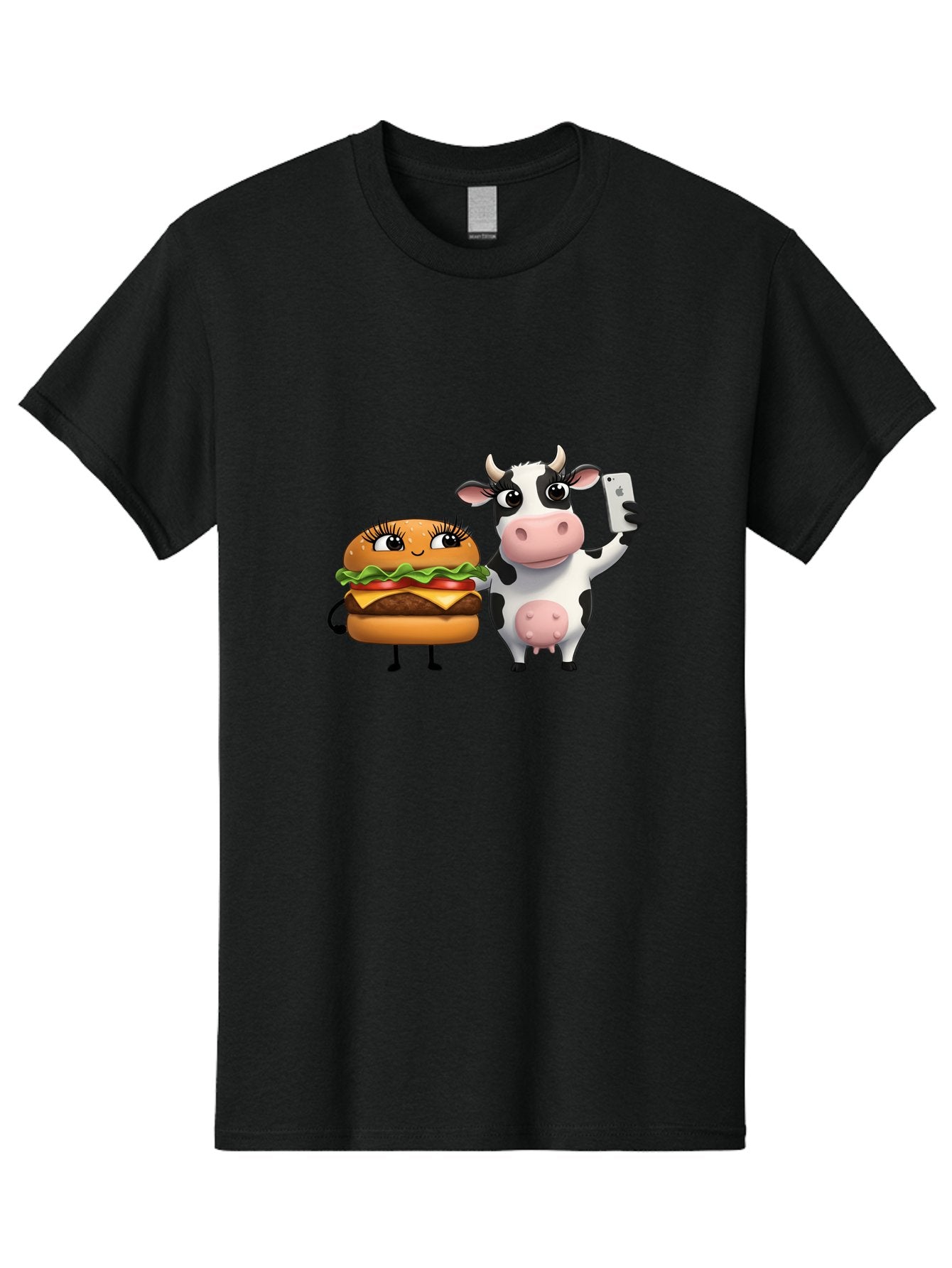 Cheeseburger-Cow-1 Men'S Graphic Tee, 100% Cotton, Comfortable Casual Summer Wear, Machine Washable, Vintage Camera, Old Camera, Antique Camera, Black Camera, Classic Photography, Photography Equipment, Nostalgic Device, Film Camera, Bah726 4