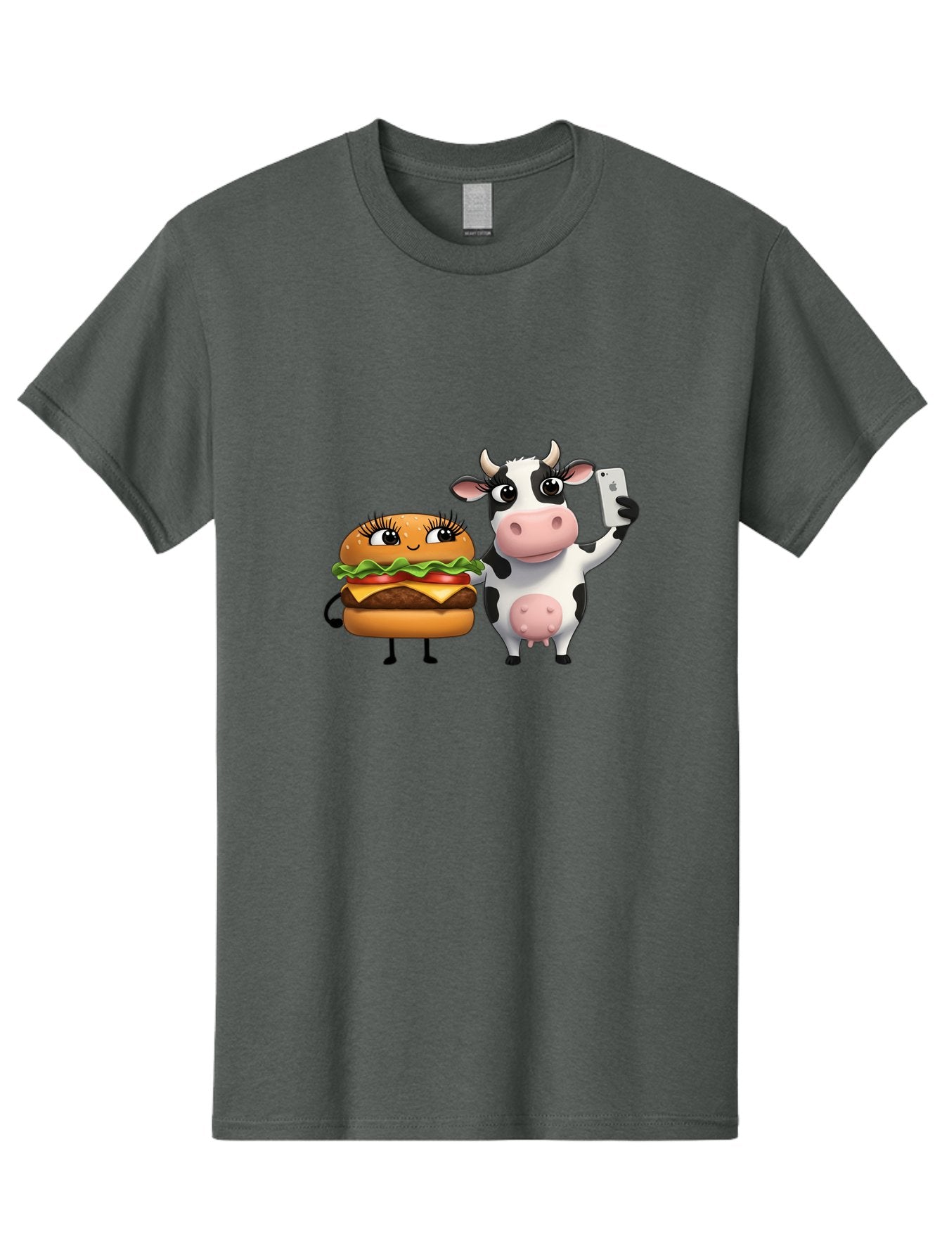 Cheeseburger-Cow-1 Men'S Graphic Tee, 100% Cotton, Comfortable Casual Summer Wear, Machine Washable, Vintage Camera, Old Camera, Antique Camera, Black Camera, Classic Photography, Photography Equipment, Nostalgic Device, Film Camera, Bah726