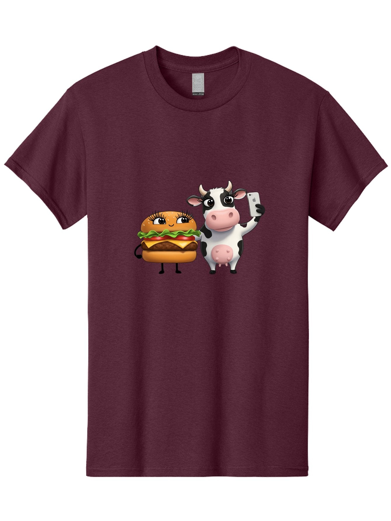 Cheeseburger-Cow-1 Men'S Graphic Tee, 100% Cotton, Comfortable Casual Summer Wear, Machine Washable, Vintage Camera, Old Camera, Antique Camera, Black Camera, Classic Photography, Photography Equipment, Nostalgic Device, Film Camera, Bah726 3