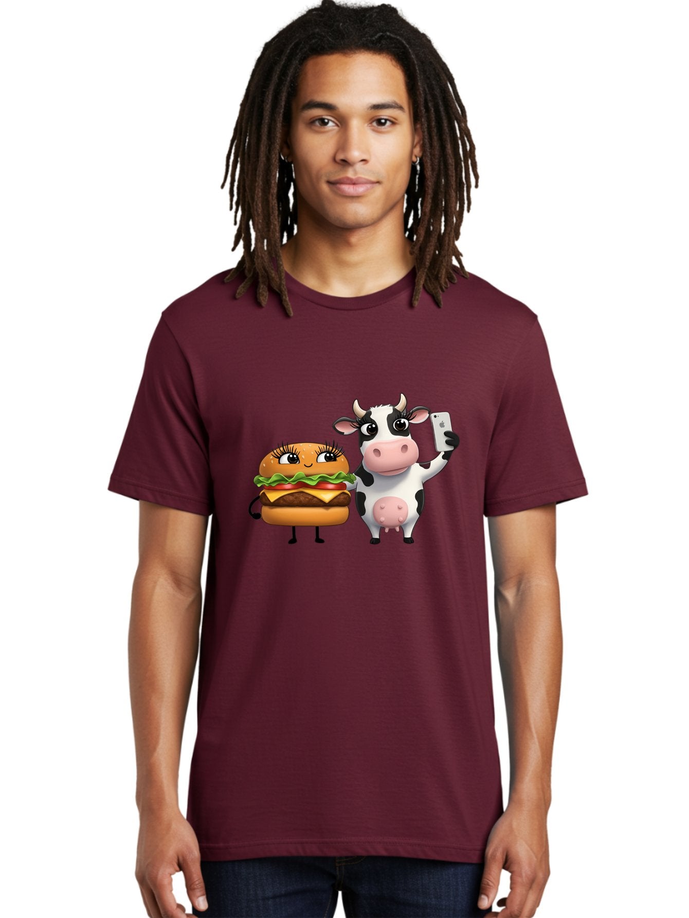 Cheeseburger-Cow-1 Men'S Graphic Tee, 100% Cotton, Comfortable Casual Summer Wear, Machine Washable, Vintage Camera, Old Camera, Antique Camera, Black Camera, Classic Photography, Photography Equipment, Nostalgic Device, Film Camera, Bah726 22