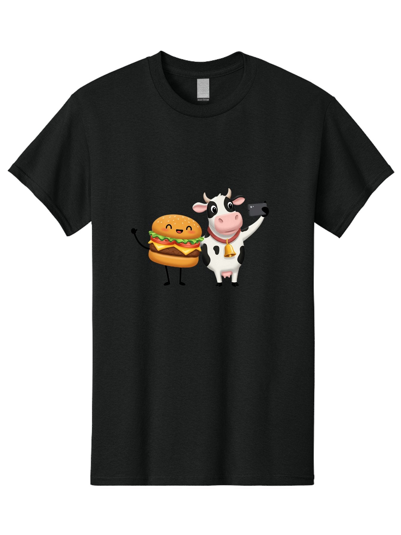 Cheeseburger-Cow Men'S Graphic Tee, 100% Cotton, Comfortable Casual Summer Wear, Machine Washable, Vintage Camera, Old Camera, Antique Camera, Black Camera, Classic Photography, Photography Equipment, Nostalgic Device, Film Camera, Camera Art Bah727 9