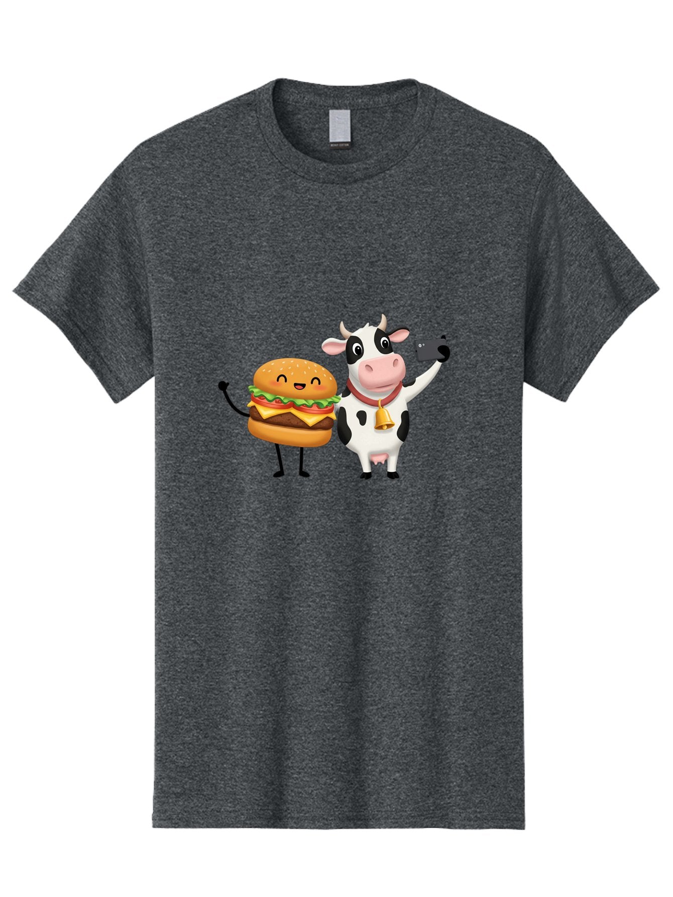 Cheeseburger-Cow Men'S Graphic Tee, 100% Cotton, Comfortable Casual Summer Wear, Machine Washable, Vintage Camera, Old Camera, Antique Camera, Black Camera, Classic Photography, Photography Equipment, Nostalgic Device, Film Camera, Camera Art Bah727 3