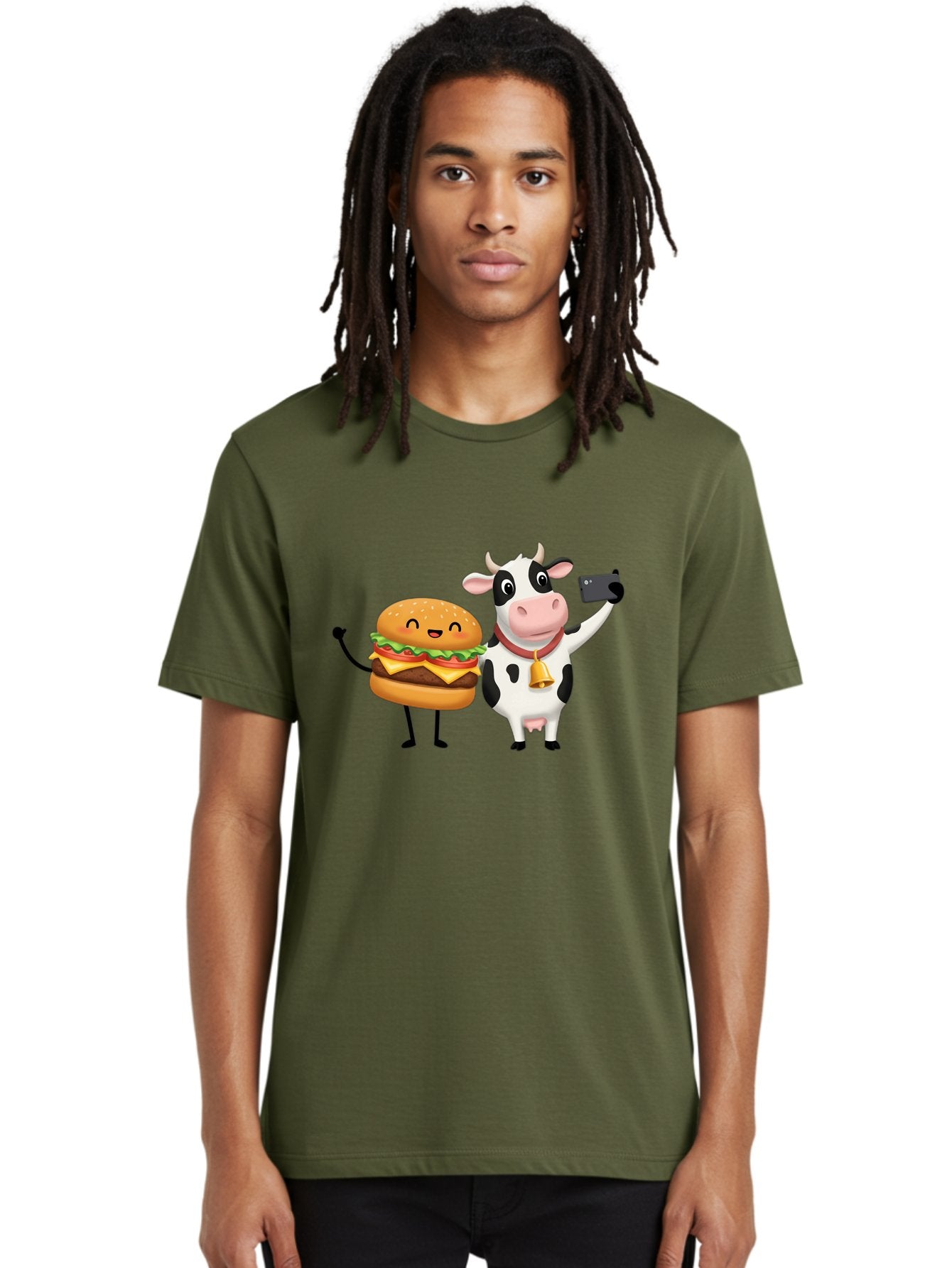 Cheeseburger-Cow Men'S Graphic Tee, 100% Cotton, Comfortable Casual Summer Wear, Machine Washable, Vintage Camera, Old Camera, Antique Camera, Black Camera, Classic Photography, Photography Equipment, Nostalgic Device, Film Camera, Camera Art Bah727 23
