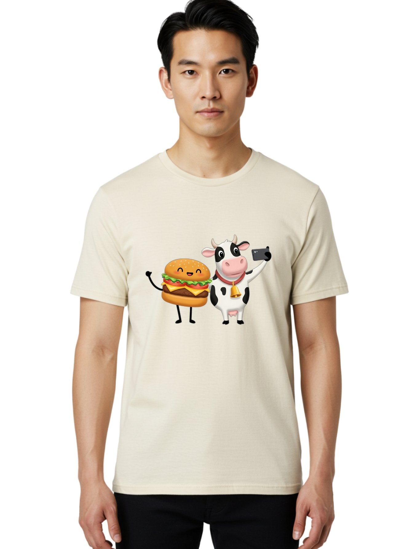Cheeseburger-Cow Men'S Graphic Tee, 100% Cotton, Comfortable Casual Summer Wear, Machine Washable, Vintage Camera, Old Camera, Antique Camera, Black Camera, Classic Photography, Photography Equipment, Nostalgic Device, Film Camera, Camera Art Bah727 19