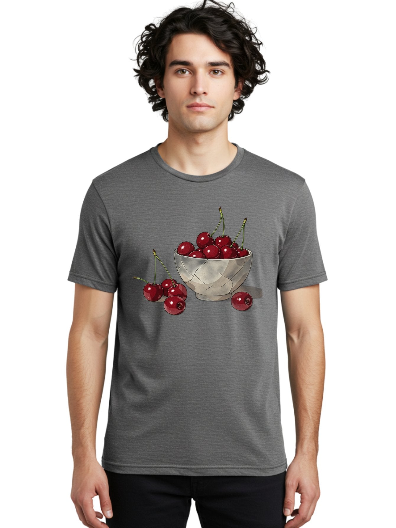 Cherries-1 Men'S Graphic Tee, 100% Cotton, Comfortable Casual Summer Wear, Machine Washable, Vintage Camera, Old Camera, Antique Camera, Black Camera, Classic Photography, Photography Equipment, Nostalgic Device, Film Camera, Camera Art Bah729 23