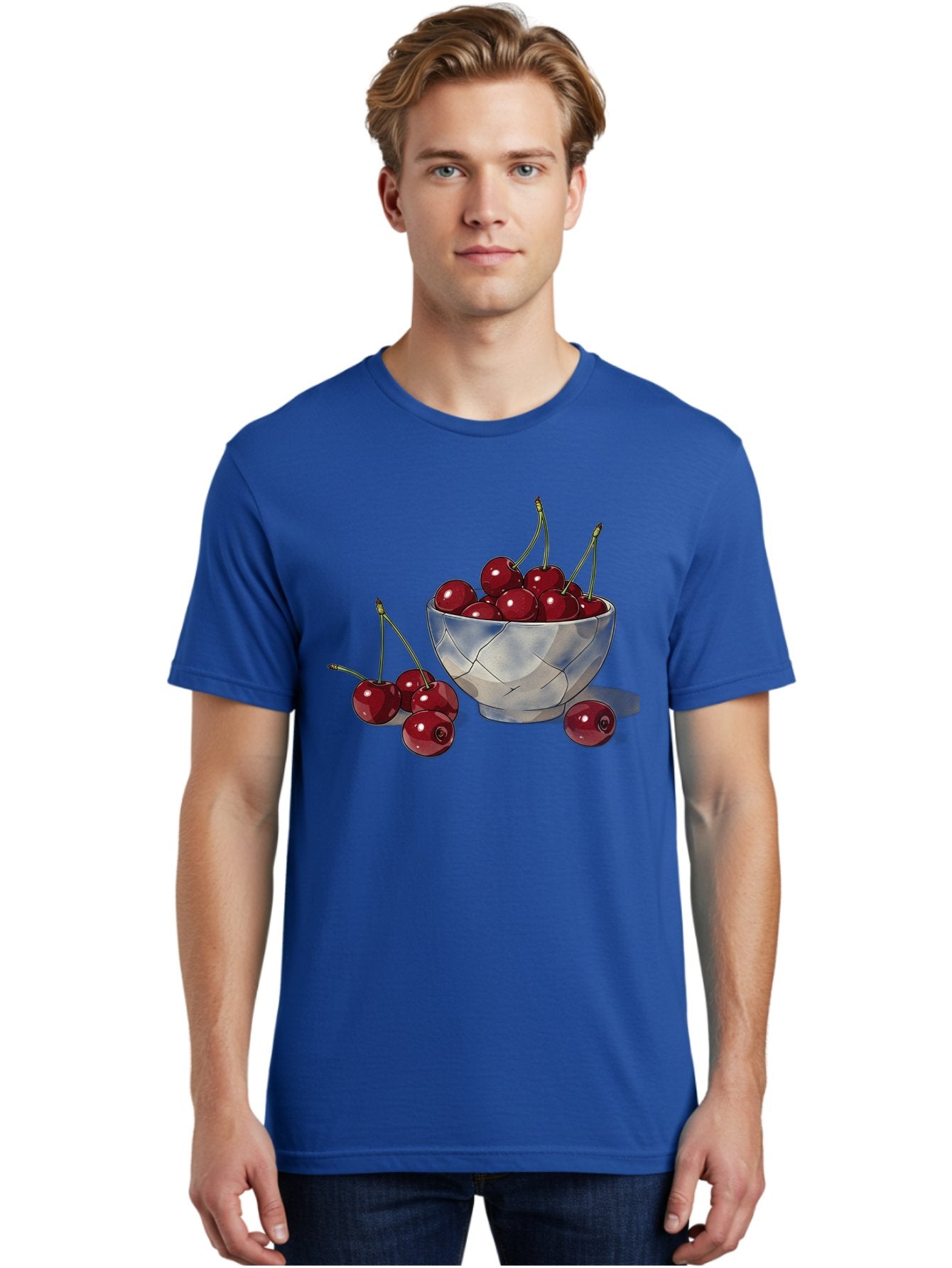 Cherries-1 Men'S Graphic Tee, 100% Cotton, Comfortable Casual Summer Wear, Machine Washable, Vintage Camera, Old Camera, Antique Camera, Black Camera, Classic Photography, Photography Equipment, Nostalgic Device, Film Camera, Camera Art Bah729 25