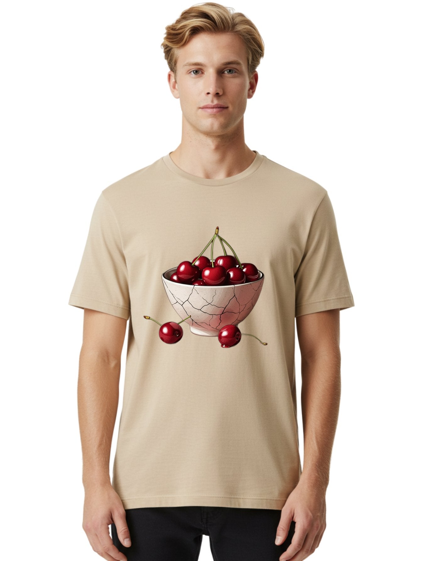 Cherries-2 Men'S Graphic Tee, 100% Cotton, Comfortable Casual Summer Wear, Machine Washable, Vintage Camera, Old Camera, Antique Camera, Black Camera, Classic Photography, Photography Equipment, Nostalgic Device, Film Camera, Camera Art Bah730 27