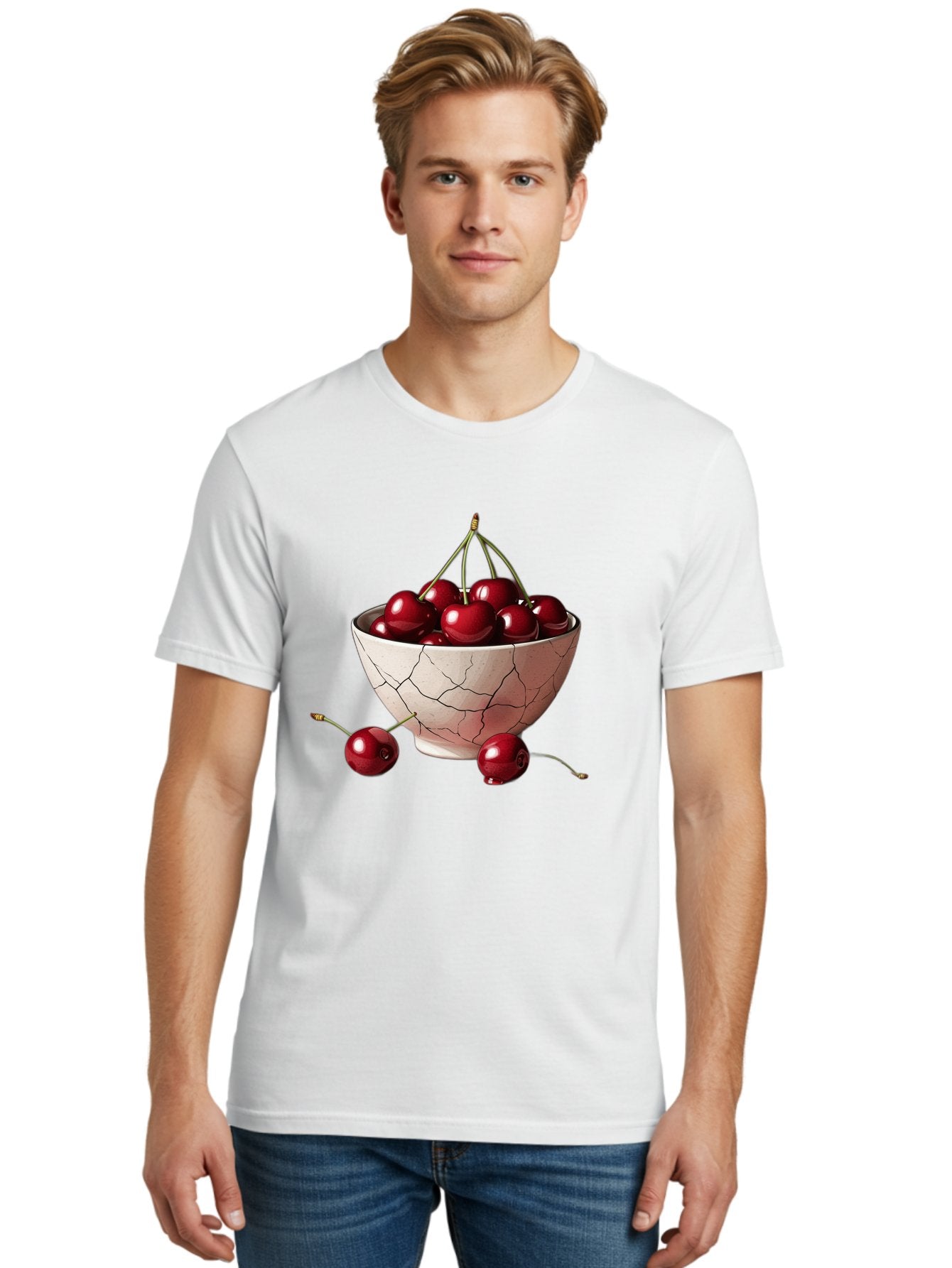 Cherries-2 Men'S Graphic Tee, 100% Cotton, Comfortable Casual Summer Wear, Machine Washable, Vintage Camera, Old Camera, Antique Camera, Black Camera, Classic Photography, Photography Equipment, Nostalgic Device, Film Camera, Camera Art Bah730 16