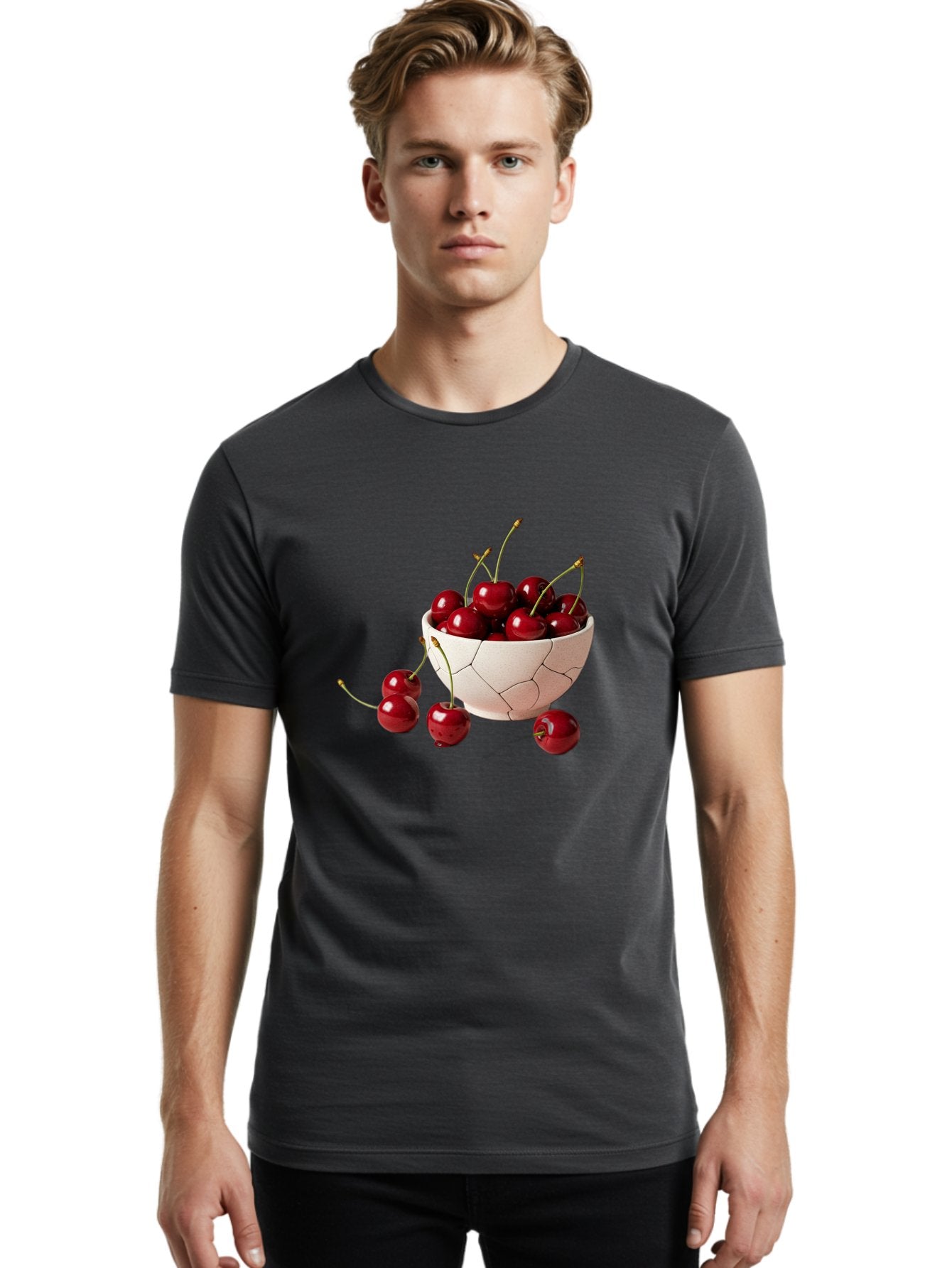 Cherries-In-A-Cracked-Egg Men'S Graphic Tee, 100% Cotton, Comfortable Casual Summer Wear, Machine Washable, Vintage Camera, Old Camera, Antique Camera, Black Camera, Classic Photography, Photography Equipment, Nostalgic Device, Film Camera, Bah731 20