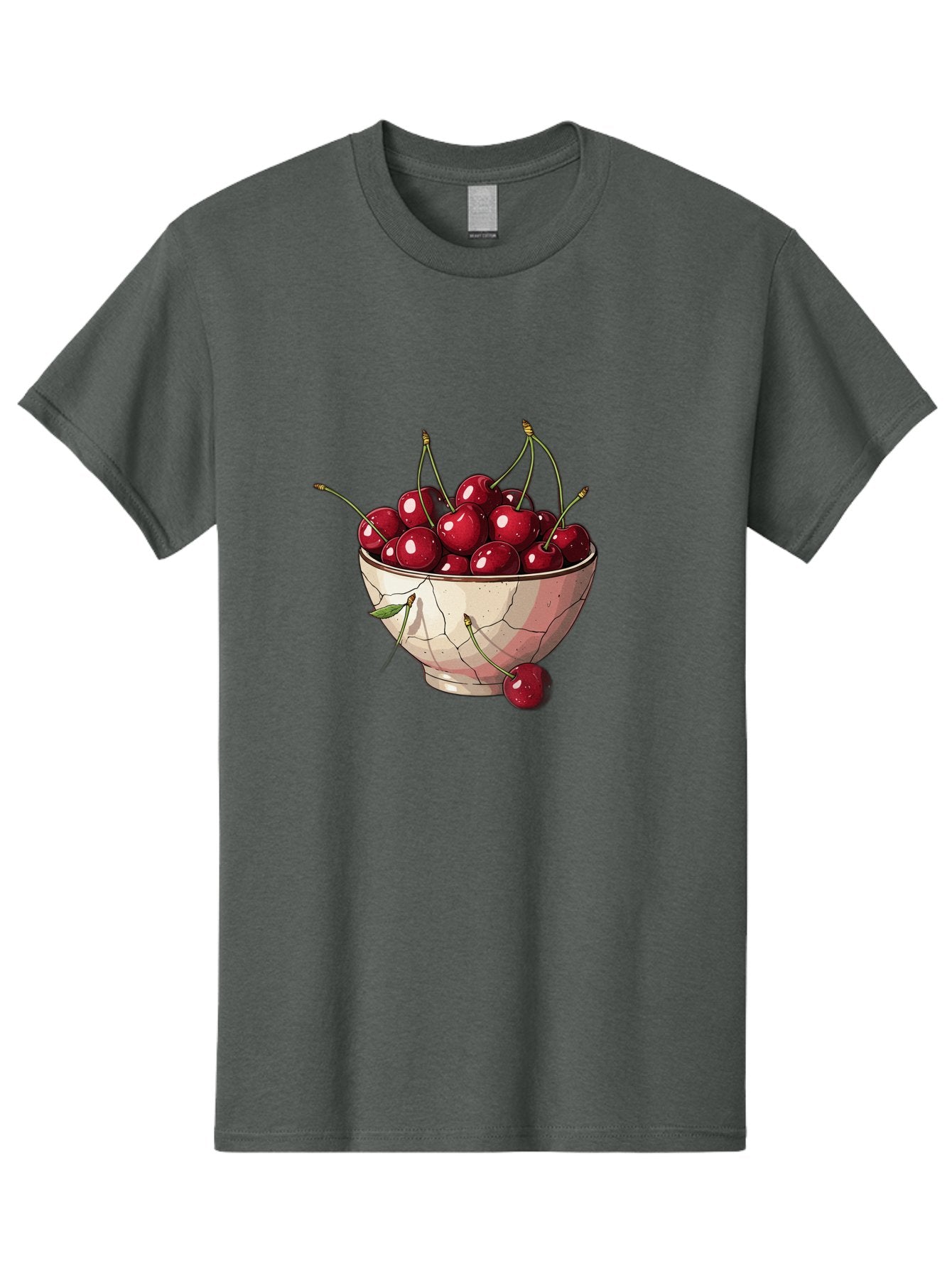 Cherries-In-Bowl-1 Men'S Graphic Tee, 100% Cotton, Comfortable Casual Summer Wear, Machine Washable, Vintage Camera, Old Camera, Antique Camera, Black Camera, Classic Photography, Photography Equipment, Nostalgic Device, Film Camera, Bah732