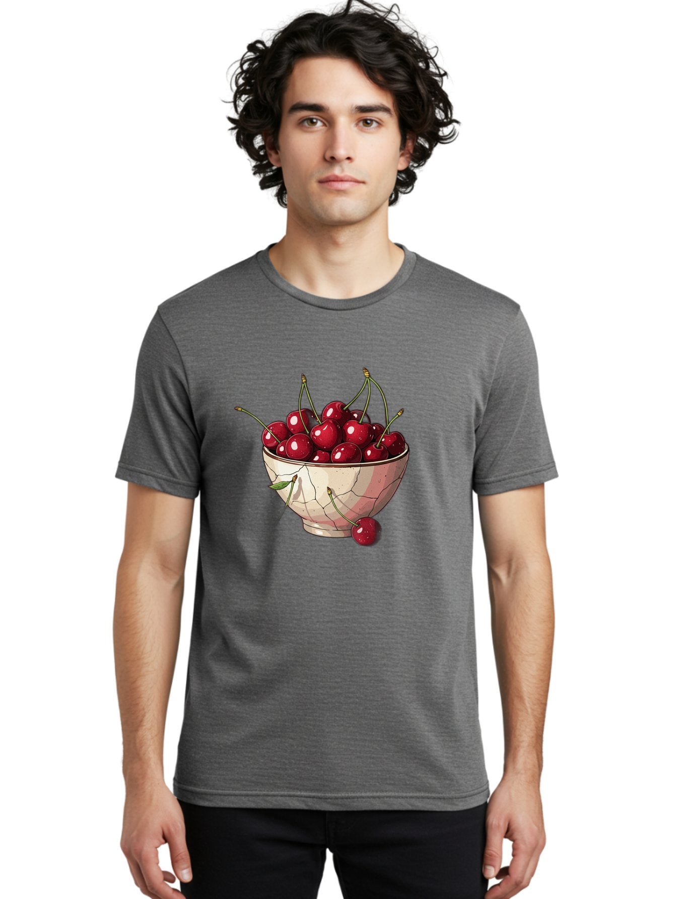 Cherries-In-Bowl-1 Men'S Graphic Tee, 100% Cotton, Comfortable Casual Summer Wear, Machine Washable, Vintage Camera, Old Camera, Antique Camera, Black Camera, Classic Photography, Photography Equipment, Nostalgic Device, Film Camera, Bah732 23
