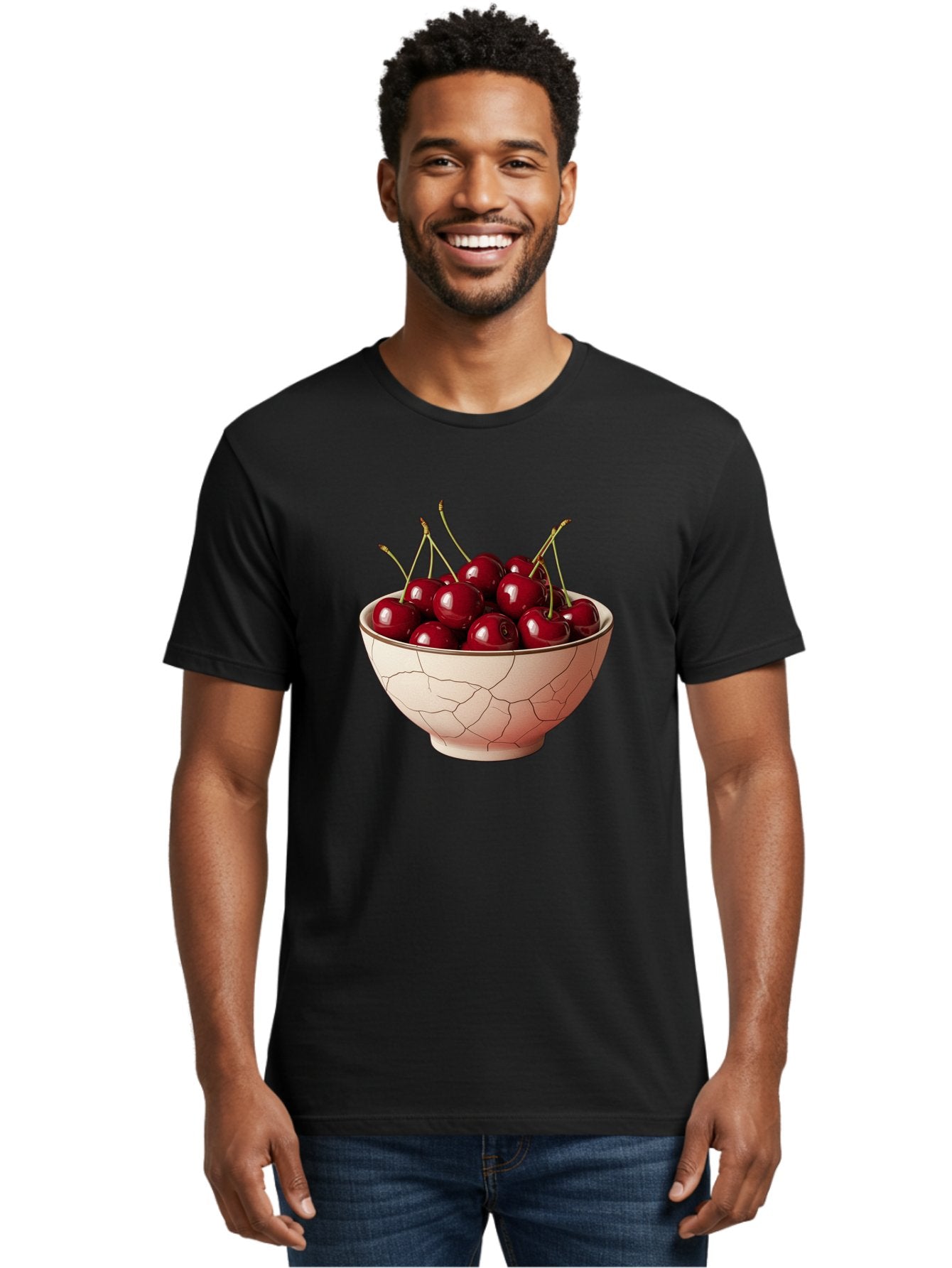 Cherries-In-Bowl-2 Men'S Graphic Tee, 100% Cotton, Comfortable Casual Summer Wear, Machine Washable, Vintage Camera, Old Camera, Antique Camera, Black Camera, Classic Photography, Photography Equipment, Nostalgic Device, Film Camera, Bah733 20