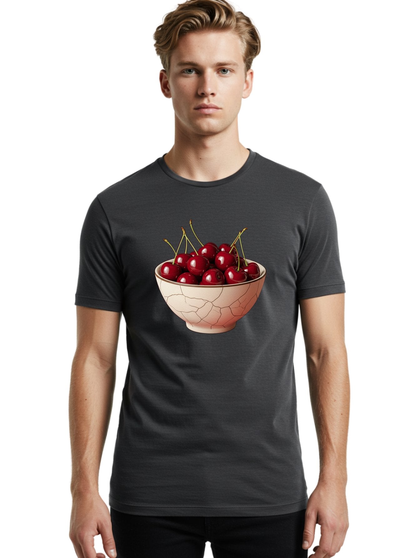 Cherries-In-Bowl-2 Men'S Graphic Tee, 100% Cotton, Comfortable Casual Summer Wear, Machine Washable, Vintage Camera, Old Camera, Antique Camera, Black Camera, Classic Photography, Photography Equipment, Nostalgic Device, Film Camera, Bah733 27