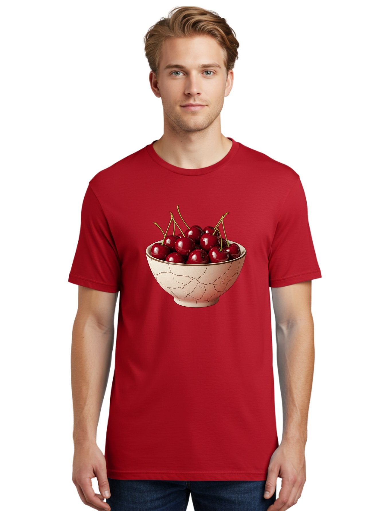 Cherries-In-Bowl-2 Men'S Graphic Tee, 100% Cotton, Comfortable Casual Summer Wear, Machine Washable, Vintage Camera, Old Camera, Antique Camera, Black Camera, Classic Photography, Photography Equipment, Nostalgic Device, Film Camera, Bah733 16