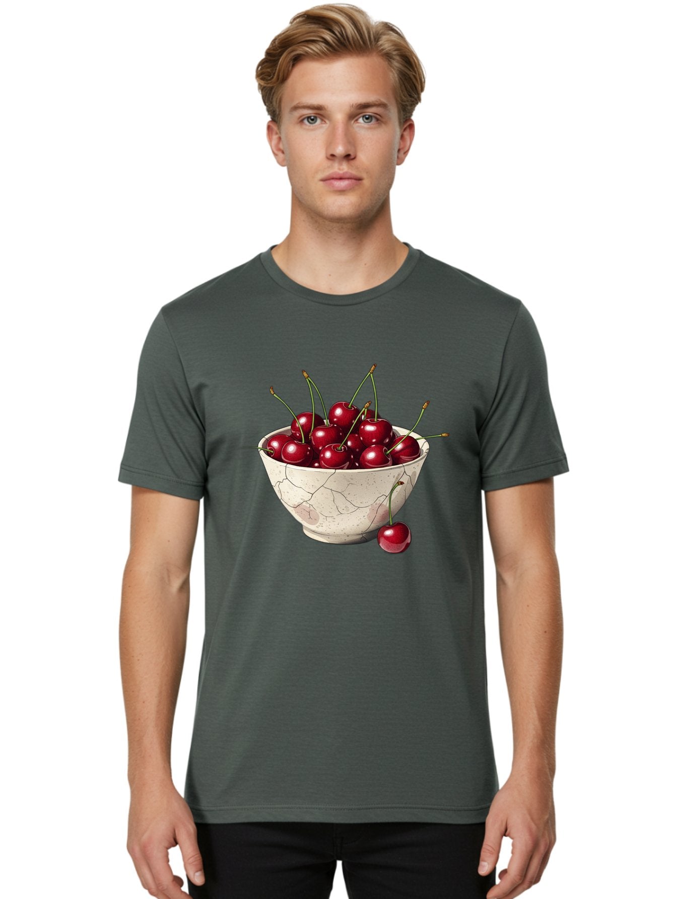 Cherries-In-Cracked-Bowl Men'S Graphic Tee, 100% Cotton, Comfortable Casual Summer Wear, Machine Washable, Vintage Camera, Old Camera, Antique Camera, Black Camera, Classic Photography, Photography Equipment, Nostalgic Device, Film Camera, Bah738 28