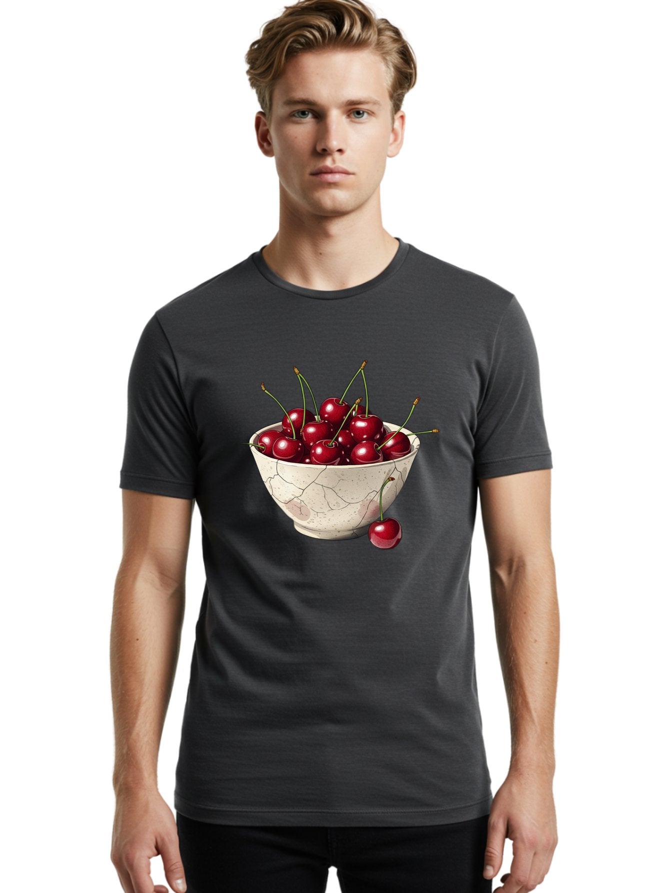 Cherries-In-Cracked-Bowl Men'S Graphic Tee, 100% Cotton, Comfortable Casual Summer Wear, Machine Washable, Vintage Camera, Old Camera, Antique Camera, Black Camera, Classic Photography, Photography Equipment, Nostalgic Device, Film Camera, Bah738 22