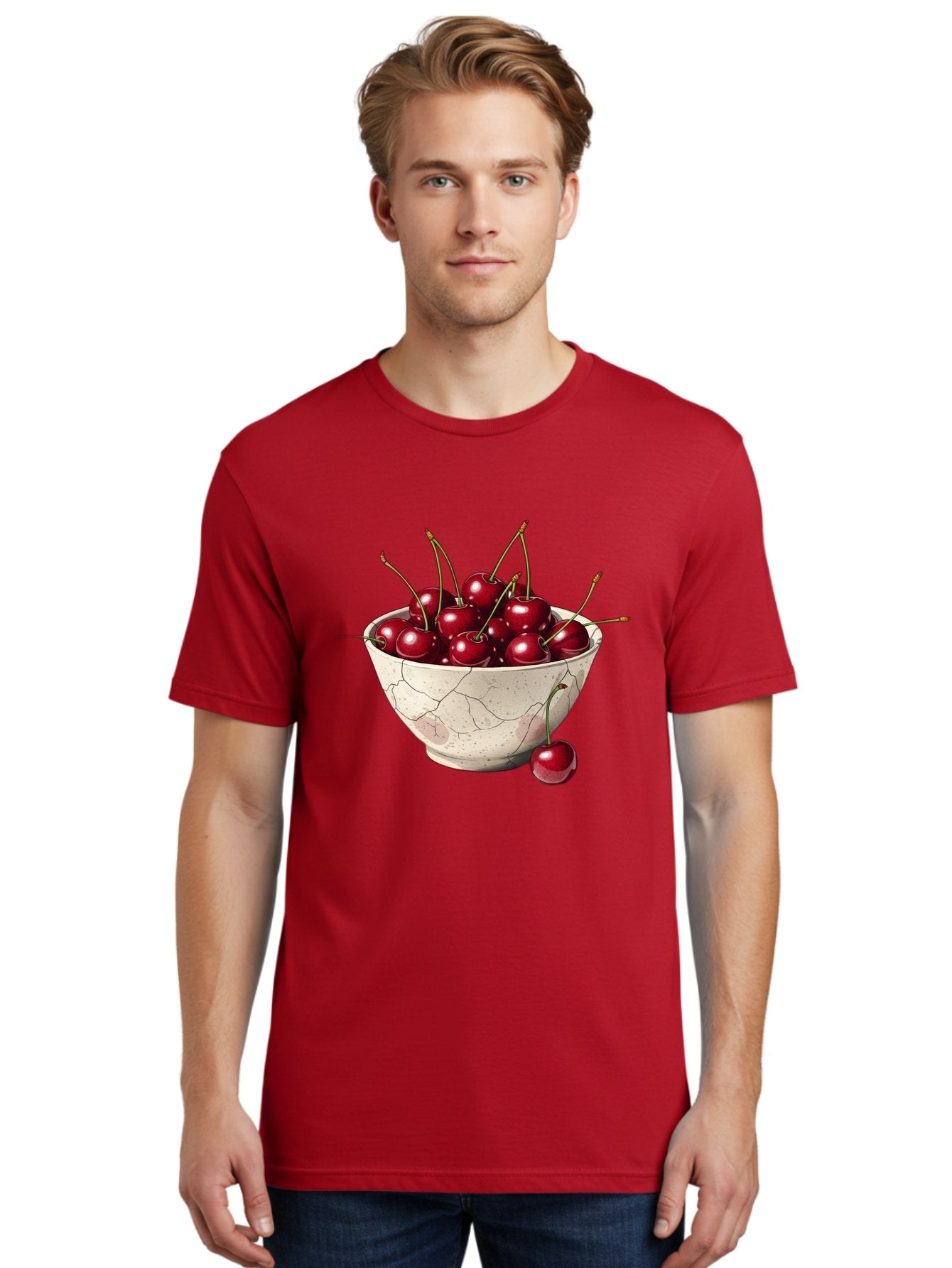 Cherries-In-Cracked-Bowl Men'S Graphic Tee, 100% Cotton, Comfortable Casual Summer Wear, Machine Washable, Vintage Camera, Old Camera, Antique Camera, Black Camera, Classic Photography, Photography Equipment, Nostalgic Device, Film Camera, Bah738 16