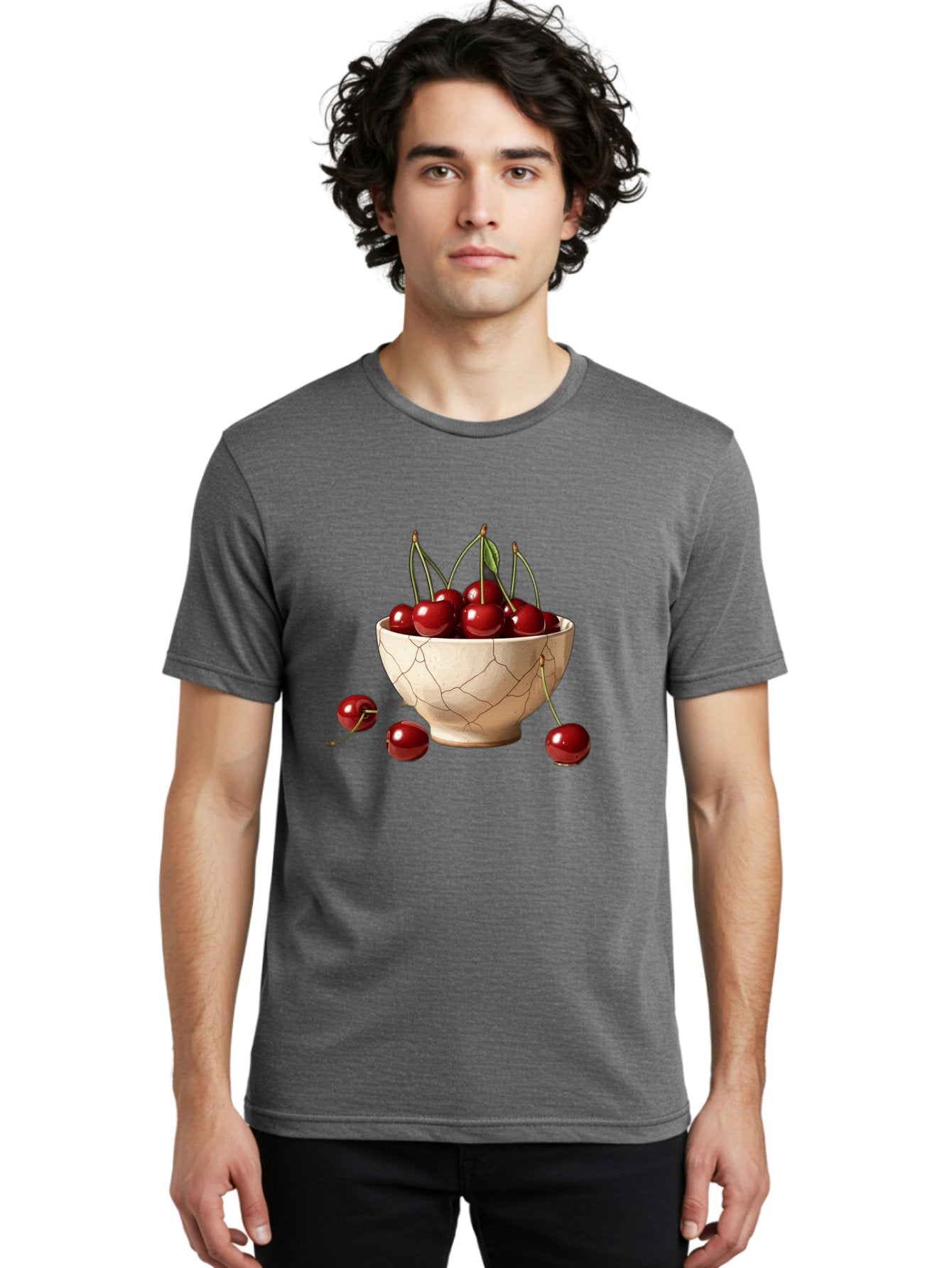 Cherries-In-Kintsugi-Bowl-1 Men'S Graphic Tee, 100% Cotton, Comfortable Casual Summer Wear, Machine Washable, Vintage Camera, Old Camera, Antique Camera, Black Camera, Classic Photography, Photography Equipment, Nostalgic Device, Film Camera, Bah739 30