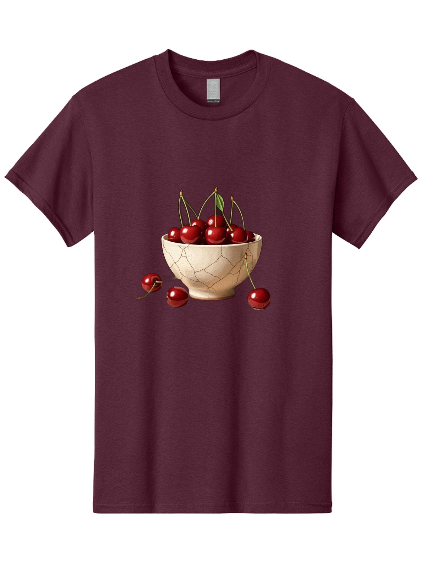 Cherries-In-Kintsugi-Bowl-1 Men'S Graphic Tee, 100% Cotton, Comfortable Casual Summer Wear, Machine Washable, Vintage Camera, Old Camera, Antique Camera, Black Camera, Classic Photography, Photography Equipment, Nostalgic Device, Film Camera, Bah739 3