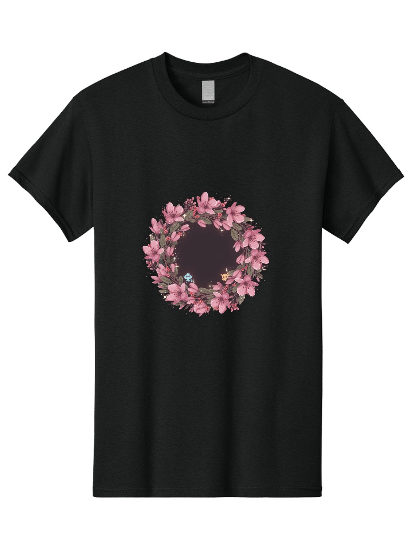 Cherry-Blossom-Wreath Men'S Graphic Tee, 100% Cotton, Comfortable Casual Summer Wear, Machine Washable, Vintage Camera, Old Camera, Antique Camera, Black Camera, Classic Photography, Photography Equipment, Nostalgic Device, Film Camera, Bah743 5