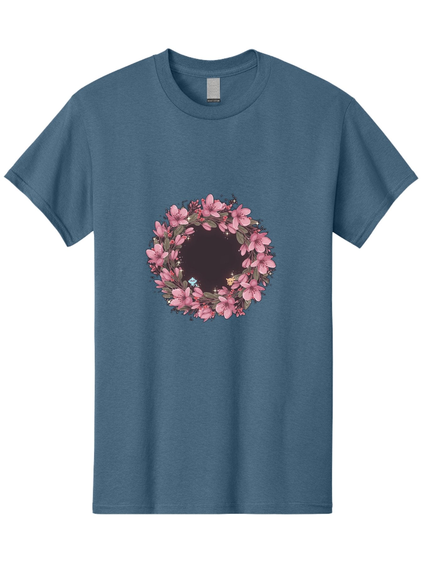 Cherry-Blossom-Wreath Men'S Graphic Tee, 100% Cotton, Comfortable Casual Summer Wear, Machine Washable, Vintage Camera, Old Camera, Antique Camera, Black Camera, Classic Photography, Photography Equipment, Nostalgic Device, Film Camera, Bah743