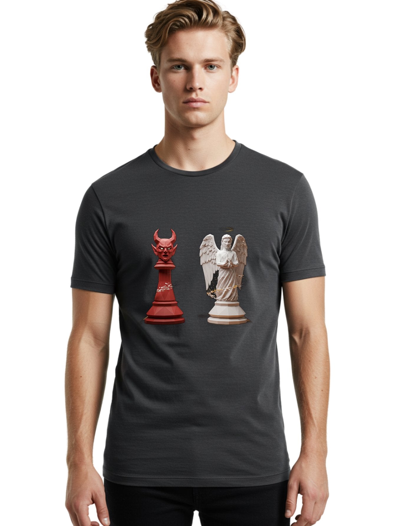 Chess-Pieces Men'S Graphic Tee, 100% Cotton, Comfortable Casual Summer Wear, Machine Washable, Vintage Camera, Old Camera, Antique Camera, Black Camera, Classic Photography, Photography Equipment, Nostalgic Device, Film Camera, Camera Art Bah747 25