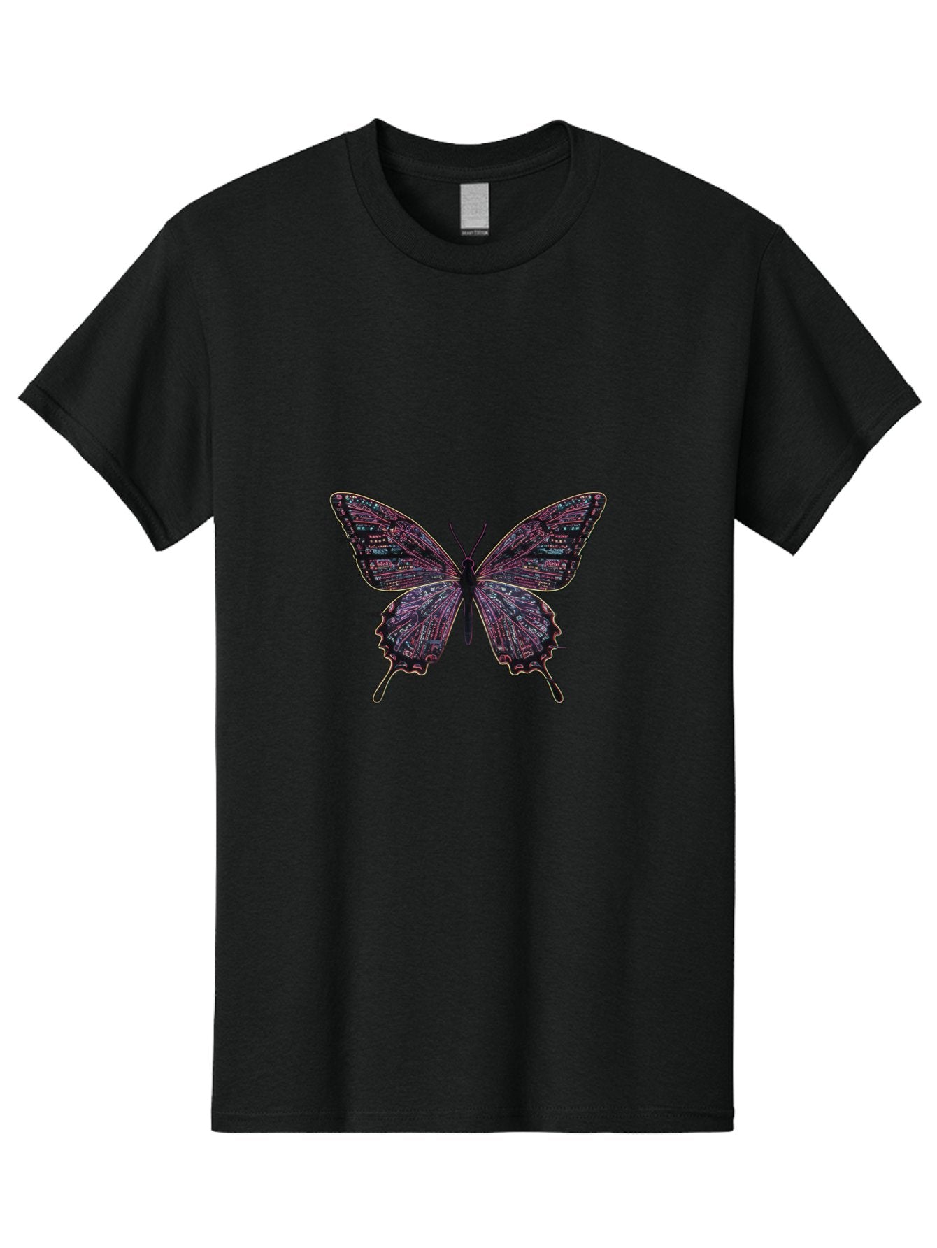 Circuit-Butterfly-3 Men'S Graphic Tee, 100% Cotton, Comfortable Casual Summer Wear, Machine Washable, Vintage Camera, Old Camera, Antique Camera, Black Camera, Classic Photography, Photography Equipment, Nostalgic Device, Film Camera, Bah754 10