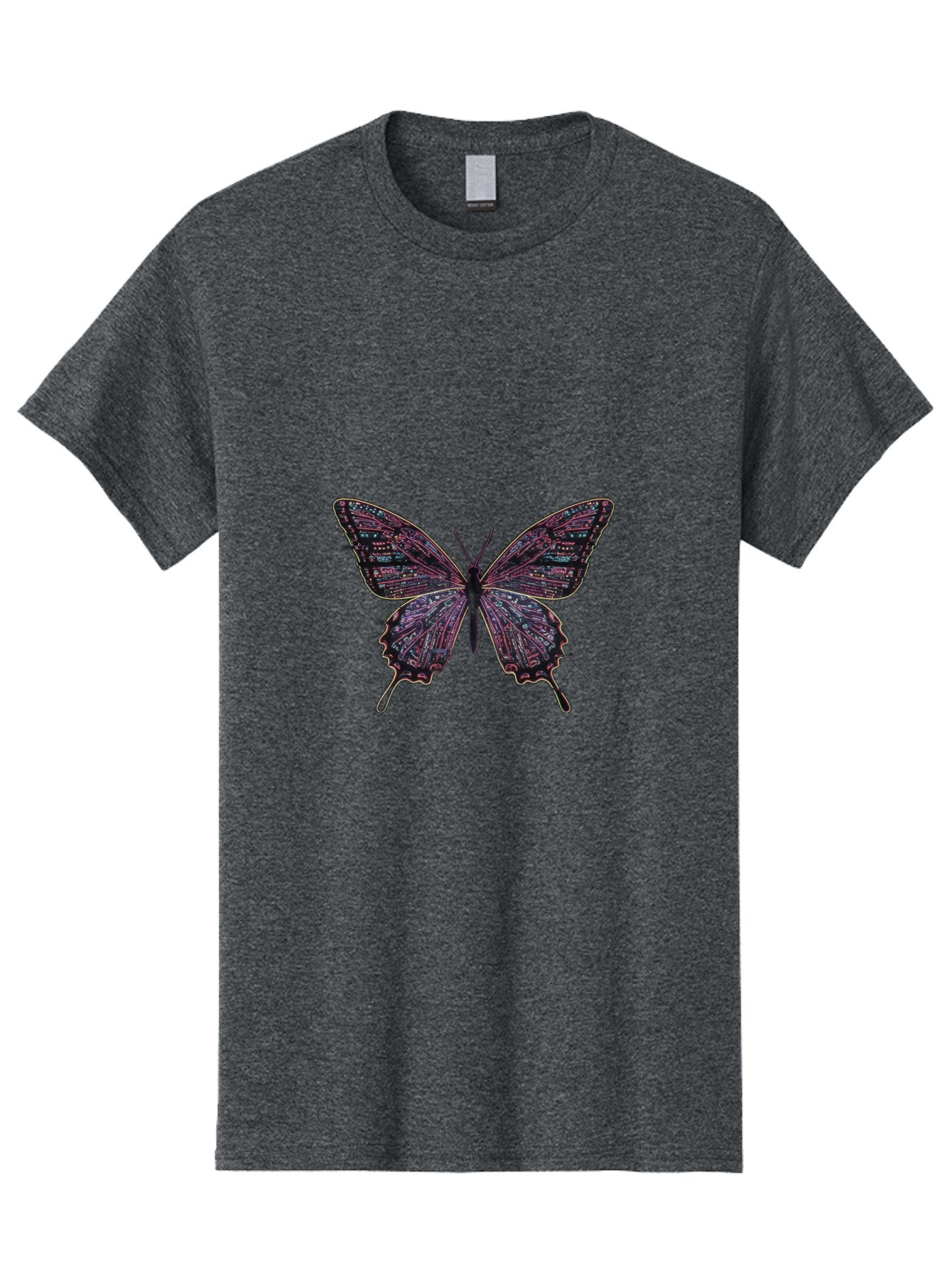 Circuit-Butterfly-3 Men'S Graphic Tee, 100% Cotton, Comfortable Casual Summer Wear, Machine Washable, Vintage Camera, Old Camera, Antique Camera, Black Camera, Classic Photography, Photography Equipment, Nostalgic Device, Film Camera, Bah754 15