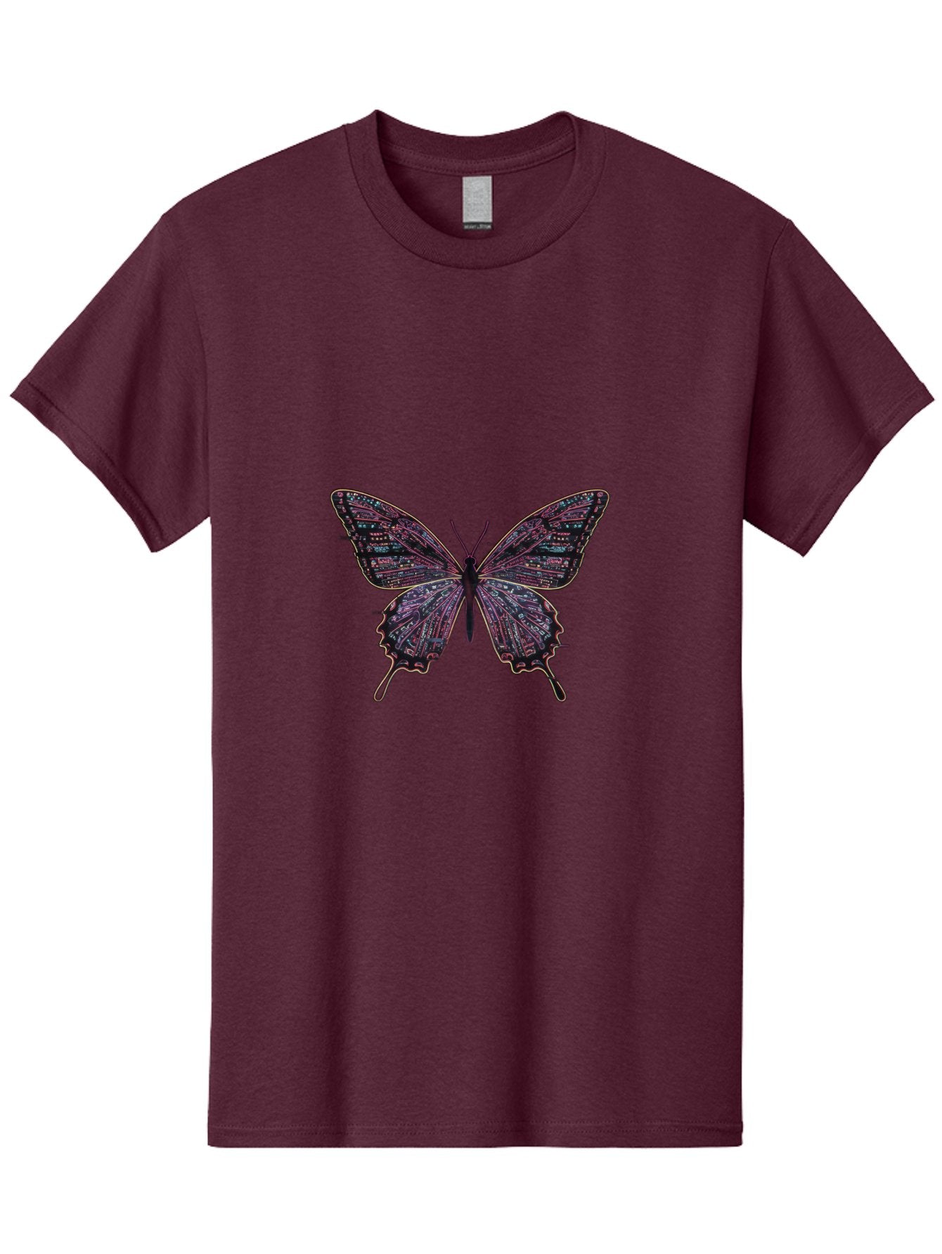 Circuit-Butterfly-3 Men'S Graphic Tee, 100% Cotton, Comfortable Casual Summer Wear, Machine Washable, Vintage Camera, Old Camera, Antique Camera, Black Camera, Classic Photography, Photography Equipment, Nostalgic Device, Film Camera, Bah754 3