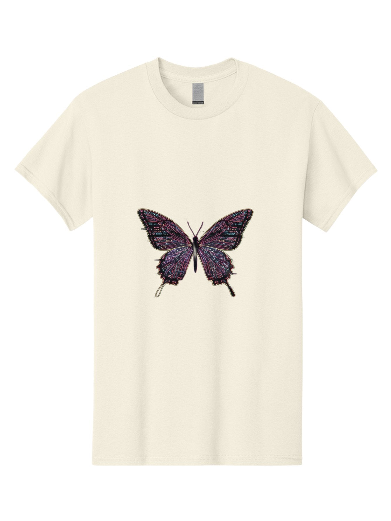 Circuit-Butterfly-3 Men'S Graphic Tee, 100% Cotton, Comfortable Casual Summer Wear, Machine Washable, Vintage Camera, Old Camera, Antique Camera, Black Camera, Classic Photography, Photography Equipment, Nostalgic Device, Film Camera, Bah754