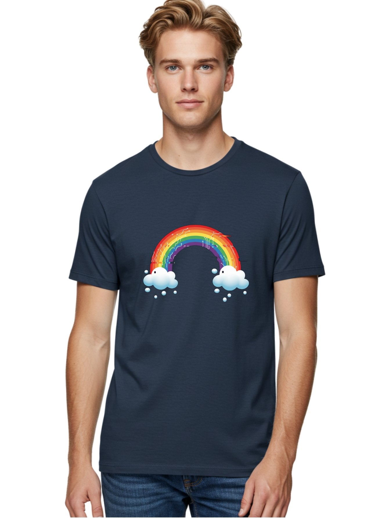 Circuit-Rainbow Men'S Graphic Tee, 100% Cotton, Comfortable Casual Summer Wear, Machine Washable, Vintage Camera, Old Camera, Antique Camera, Black Camera, Classic Photography, Photography Equipment, Nostalgic Device, Film Camera, Camera Art Bah758 17