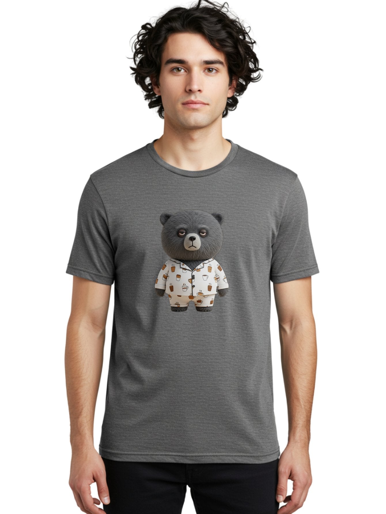 Coffee-Bear-1 Men'S Graphic Tee, 100% Cotton, Comfortable Casual Summer Wear, Machine Washable, Vintage Camera, Old Camera, Antique Camera, Black Camera, Classic Photography, Photography Equipment, Nostalgic Device, Film Camera, Camera Art Bah768 20