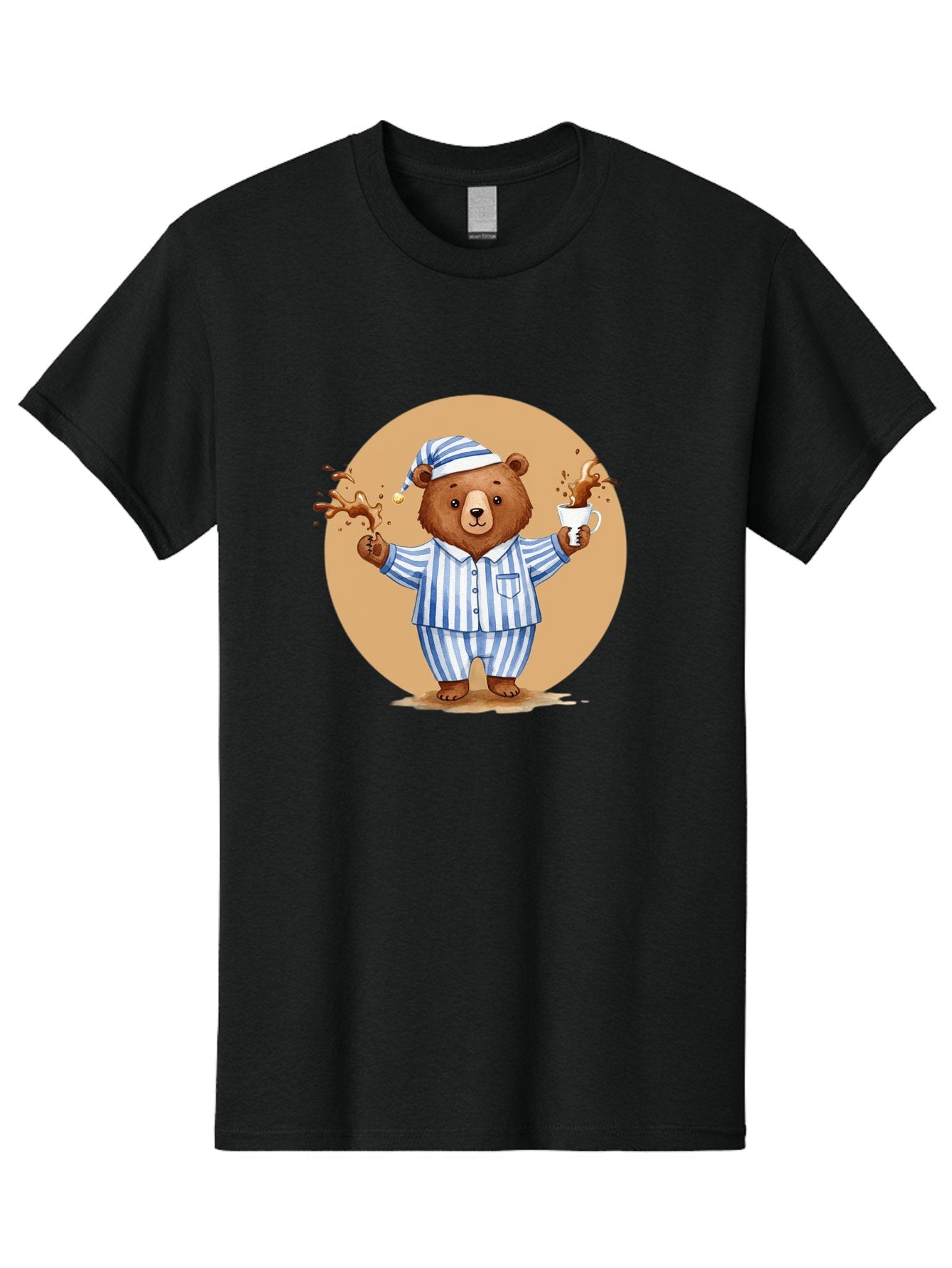 Coffee-Spilling-Bear Men'S Graphic Tee, 100% Cotton, Comfortable Casual Summer Wear, Machine Washable, Vintage Camera, Old Camera, Antique Camera, Black Camera, Classic Photography, Photography Equipment, Nostalgic Device, Film Camera, Bah770 14