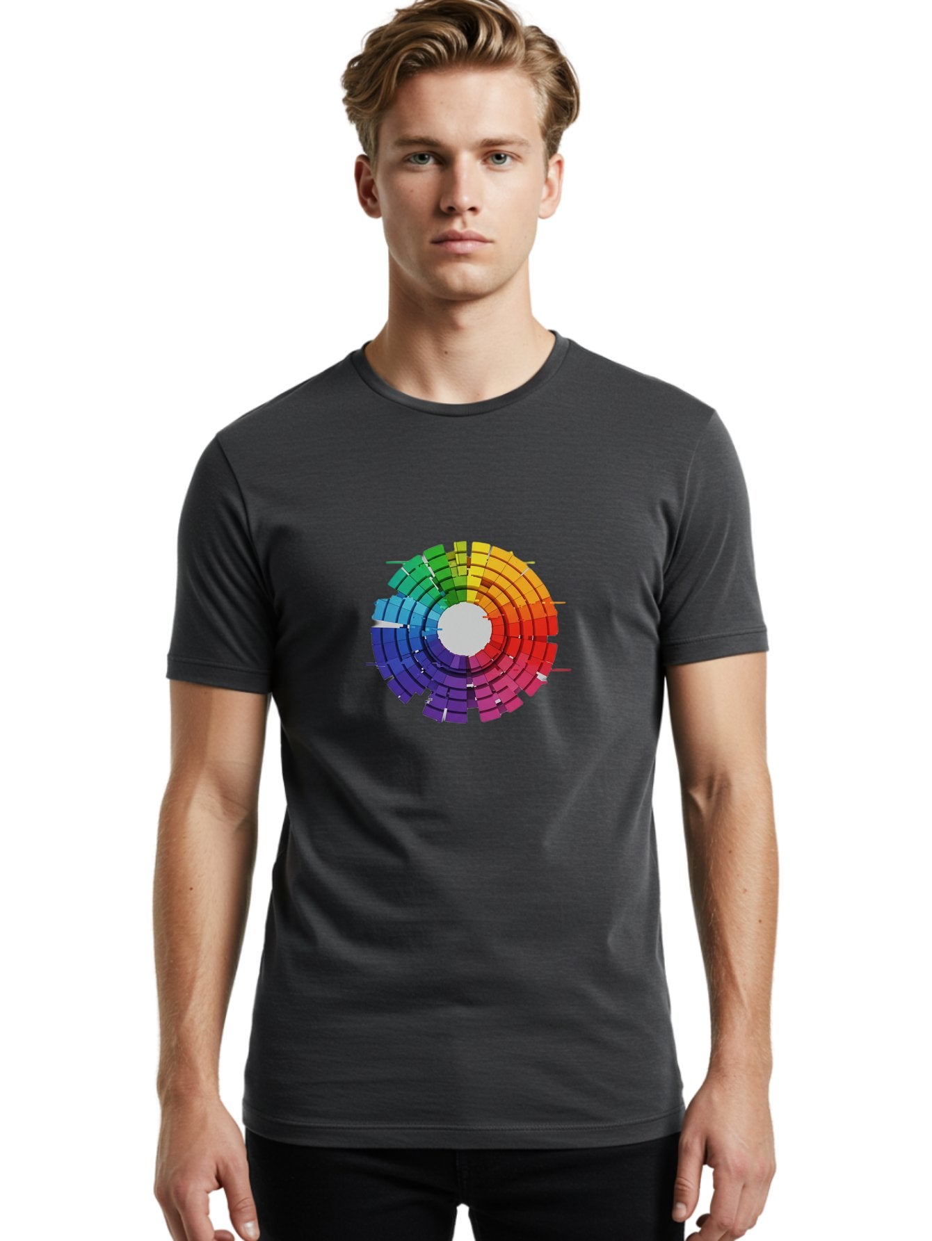 Color-Wheel Men'S Graphic Tee, 100% Cotton, Comfortable Casual Summer Wear, Machine Washable, Vintage Camera, Old Camera, Antique Camera, Black Camera, Classic Photography, Photography Equipment, Nostalgic Device, Film Camera, Camera Art Bah772 30