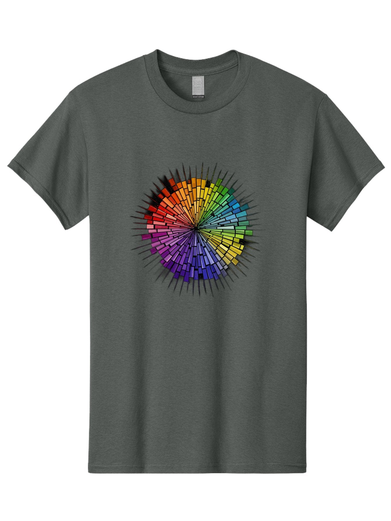 Colorful-Mosaic-Circle Men'S Graphic Tee, 100% Cotton, Comfortable Casual Summer Wear, Machine Washable, Vintage Camera, Old Camera, Antique Camera, Black Camera, Classic Photography, Photography Equipment, Nostalgic Device, Film Camera, Bah775