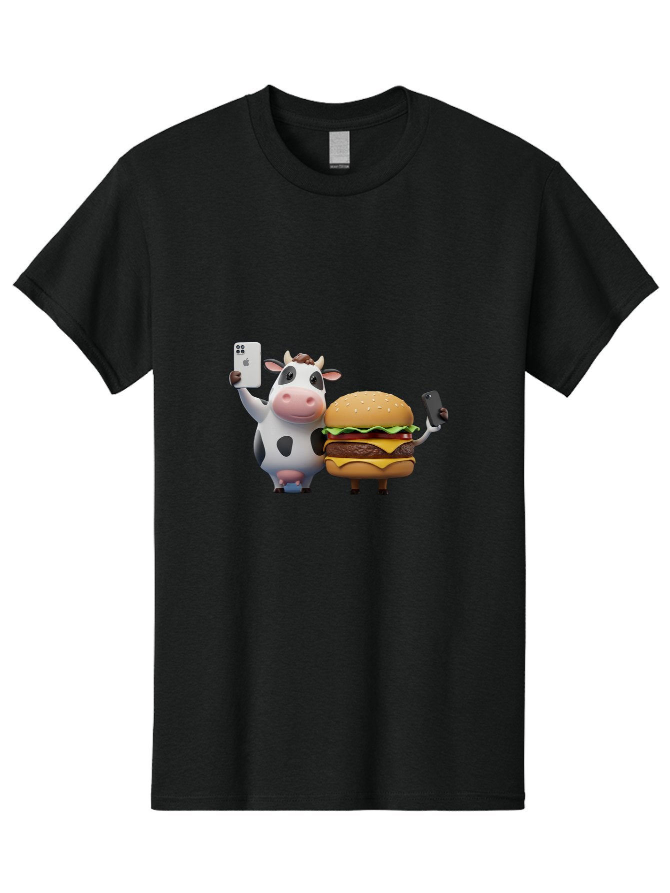 Cow-And-Burger-1 Men'S Graphic Tee, 100% Cotton, Comfortable Casual Summer Wear, Machine Washable, Vintage Camera, Old Camera, Antique Camera, Black Camera, Classic Photography, Photography Equipment, Nostalgic Device, Film Camera, Camera Art Bah788 12