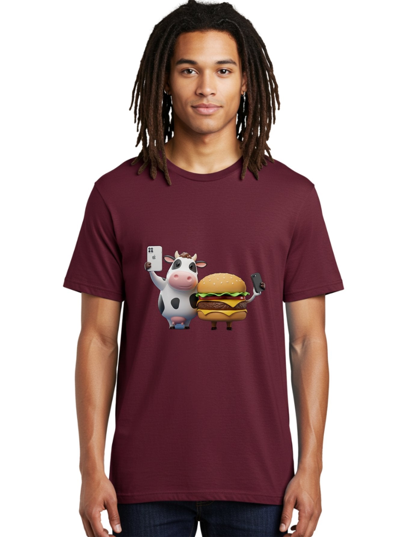Cow-And-Burger-1 Men'S Graphic Tee, 100% Cotton, Comfortable Casual Summer Wear, Machine Washable, Vintage Camera, Old Camera, Antique Camera, Black Camera, Classic Photography, Photography Equipment, Nostalgic Device, Film Camera, Camera Art Bah788 30
