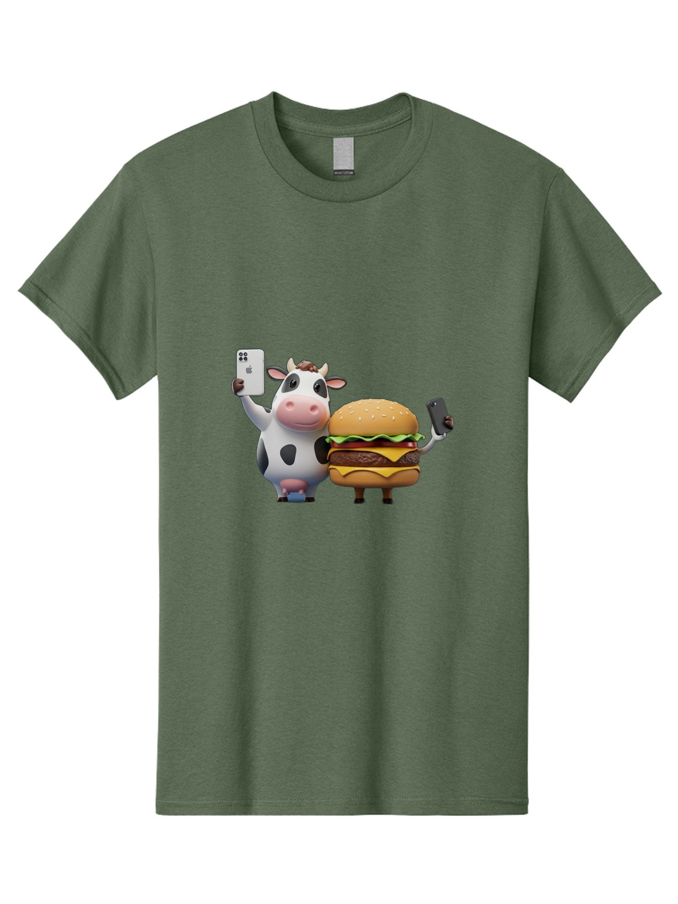 Cow-And-Burger-1 Men'S Graphic Tee, 100% Cotton, Comfortable Casual Summer Wear, Machine Washable, Vintage Camera, Old Camera, Antique Camera, Black Camera, Classic Photography, Photography Equipment, Nostalgic Device, Film Camera, Camera Art Bah788 5