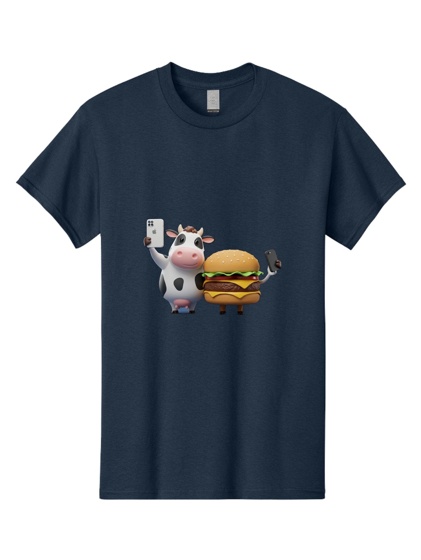 Cow-And-Burger-1 Men'S Graphic Tee, 100% Cotton, Comfortable Casual Summer Wear, Machine Washable, Vintage Camera, Old Camera, Antique Camera, Black Camera, Classic Photography, Photography Equipment, Nostalgic Device, Film Camera, Camera Art Bah788 8
